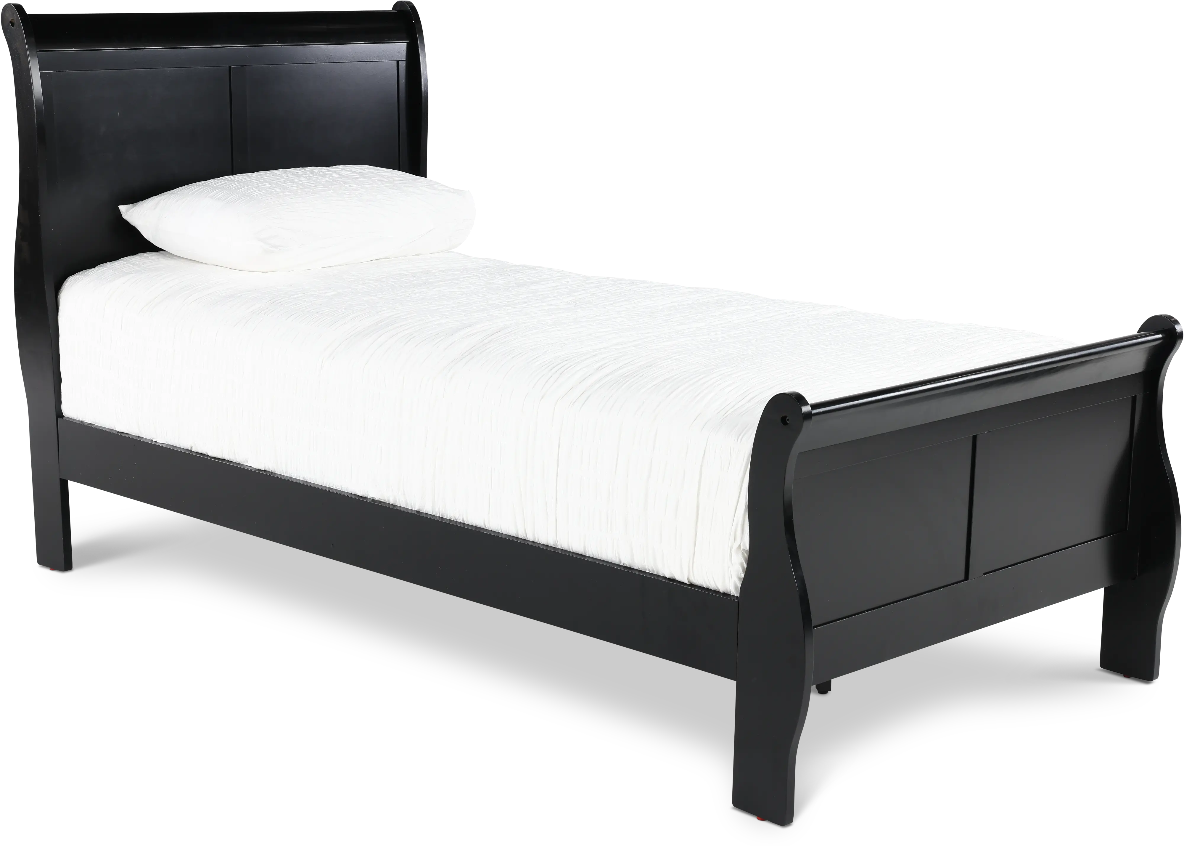 Louis Black Twin Sleigh Bed-1
