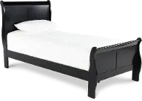 Louis Black Twin Sleigh Bed