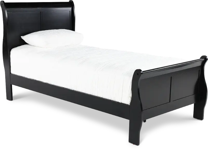 Louis Black Twin Sleigh Bed