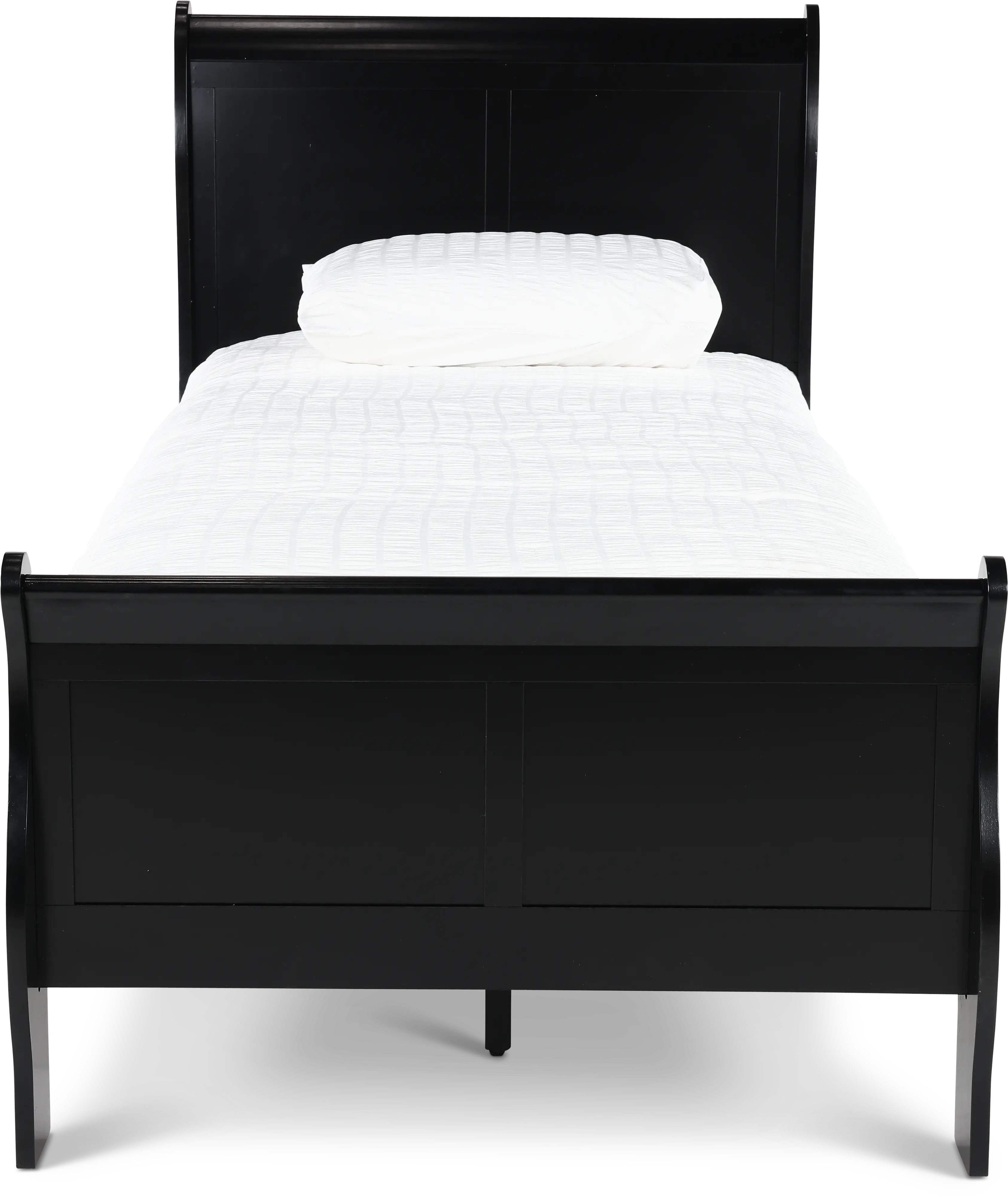 Louis Black Twin Sleigh Bed-4