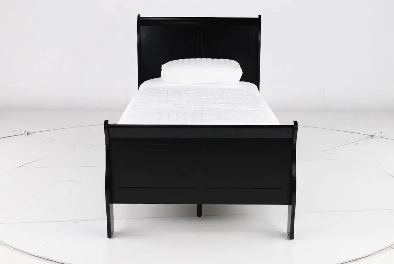 Louis Black Twin Sleigh Bed-5