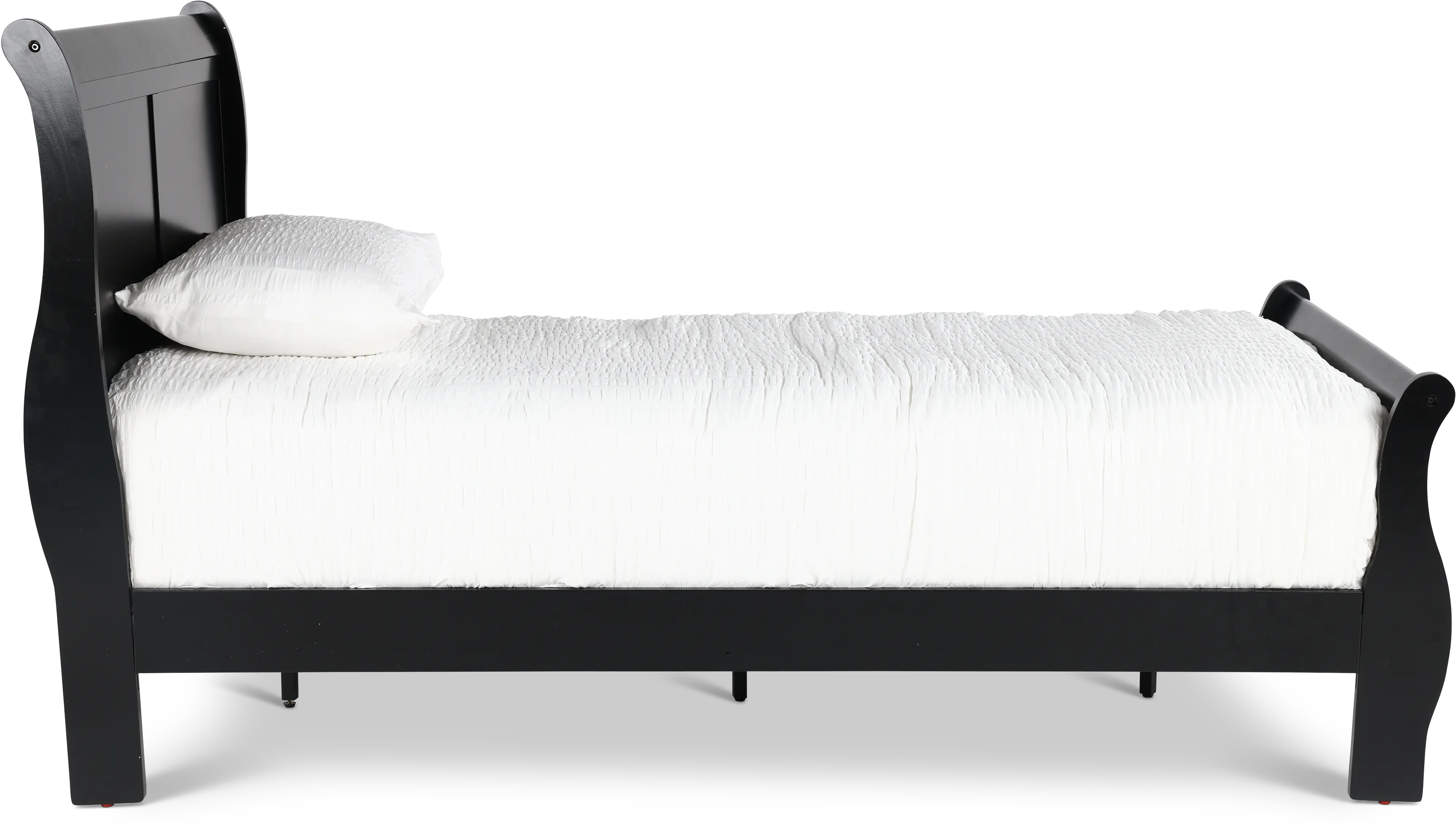 Louis Black Twin Sleigh Bed-6
