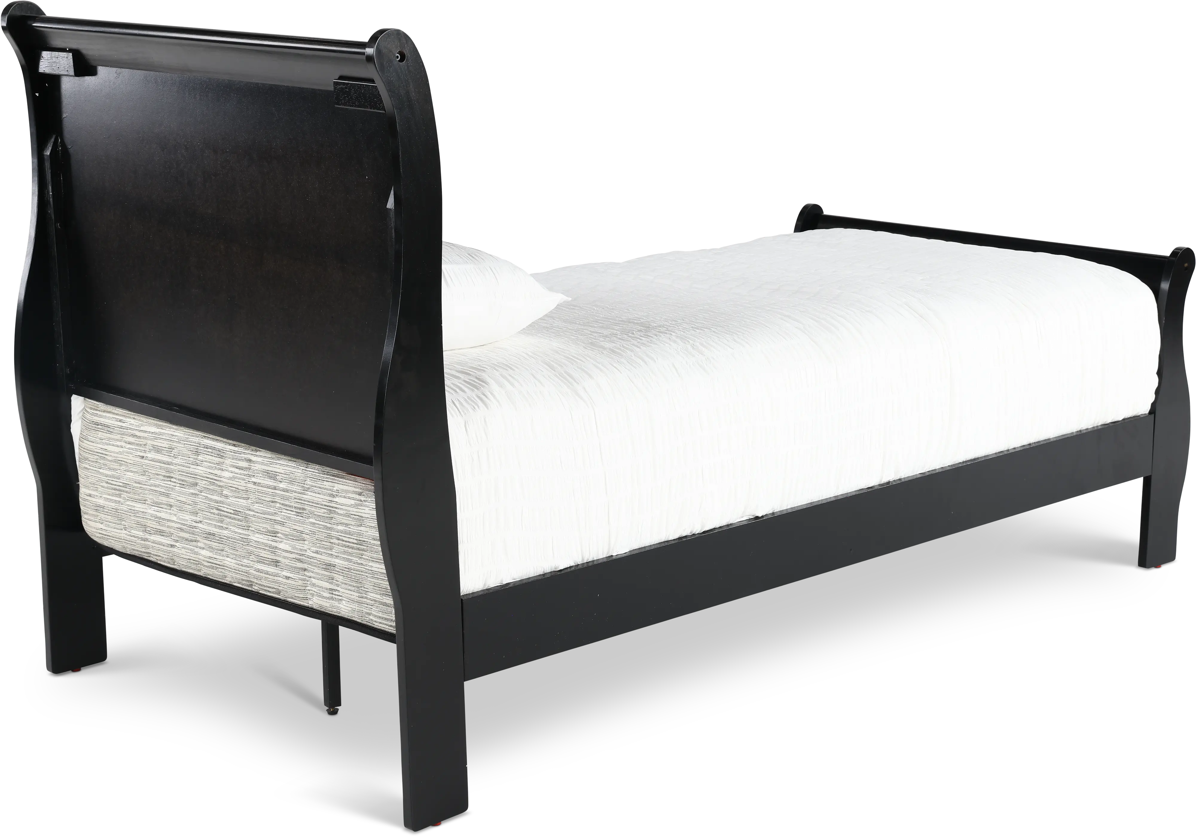 Louis Black Twin Sleigh Bed-7