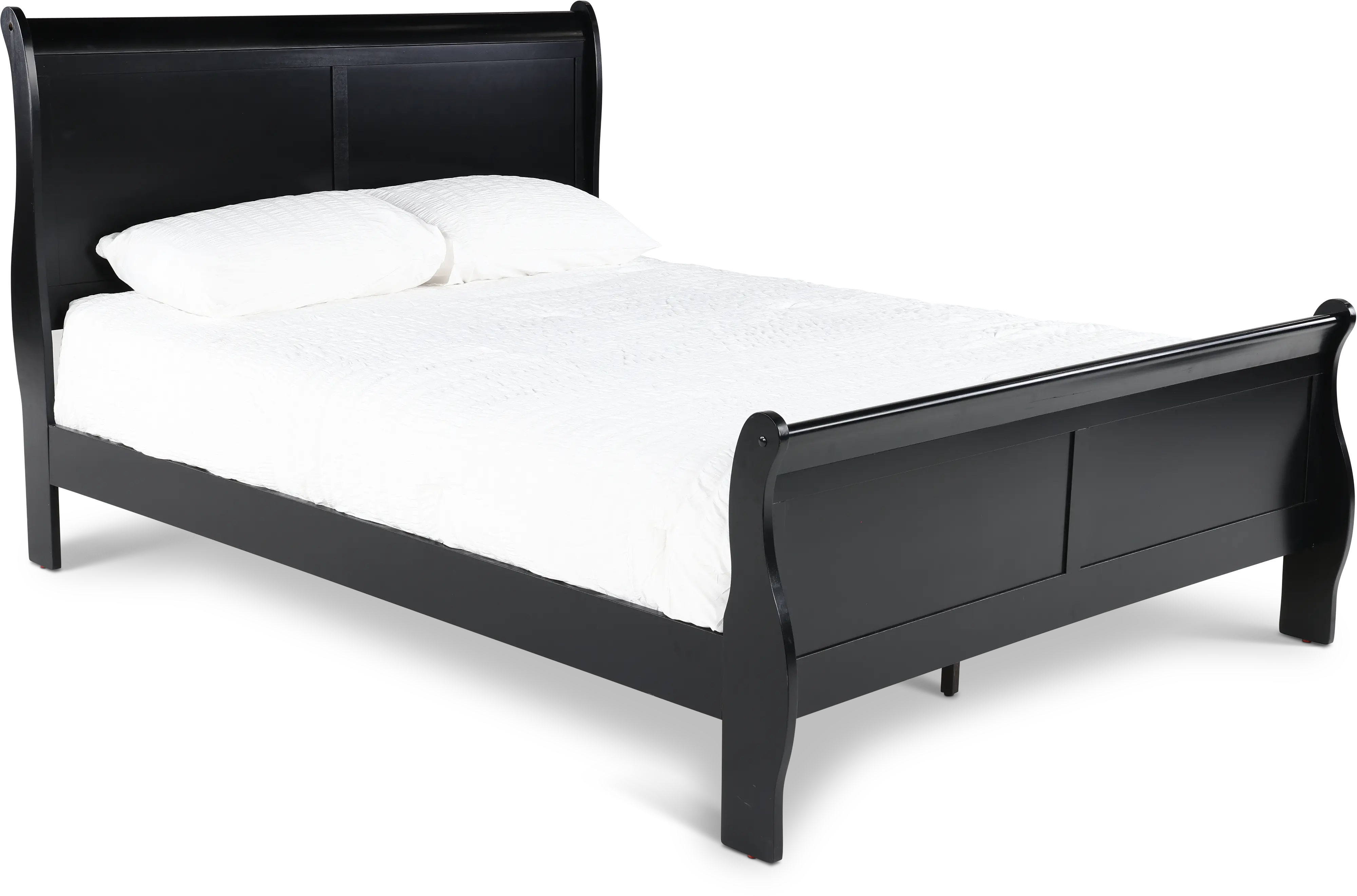 Louis Black Full Sleigh Bed-1