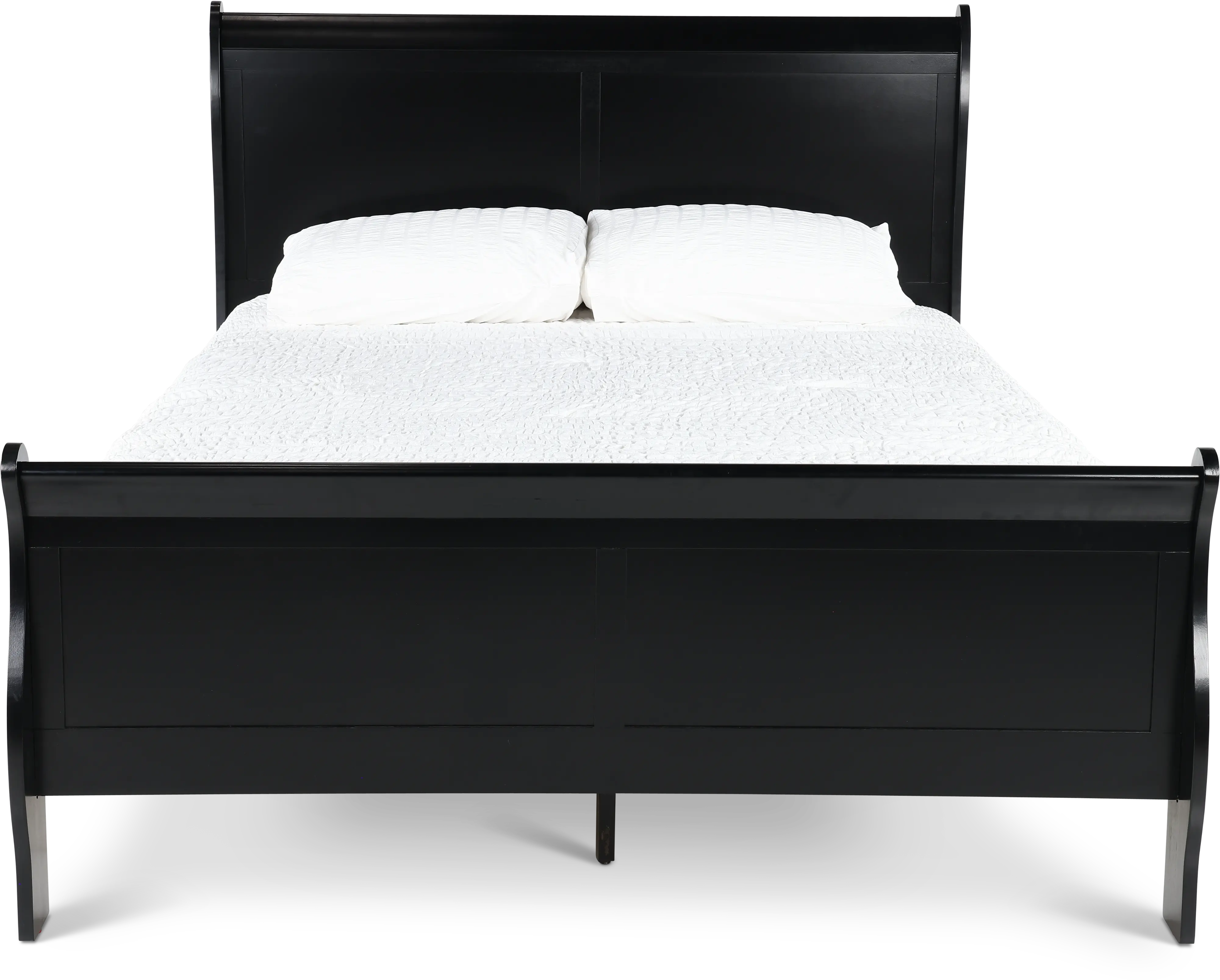 Louis Black Full Sleigh Bed-4