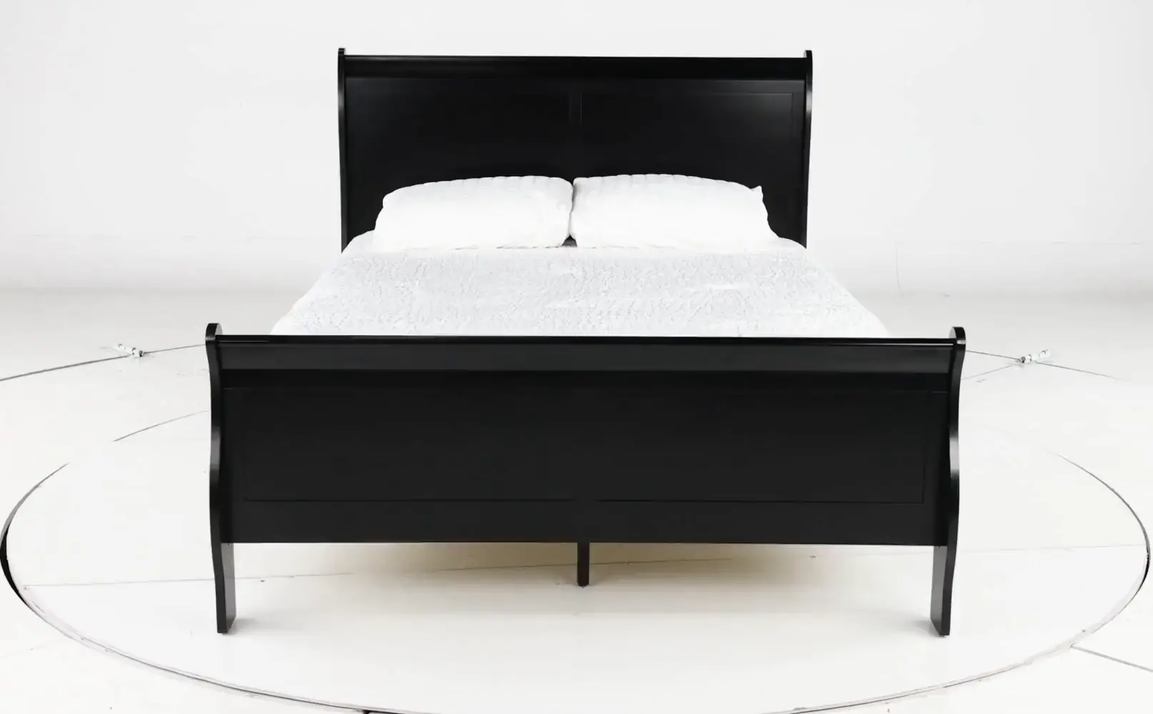 Louis Black Full Sleigh Bed-5