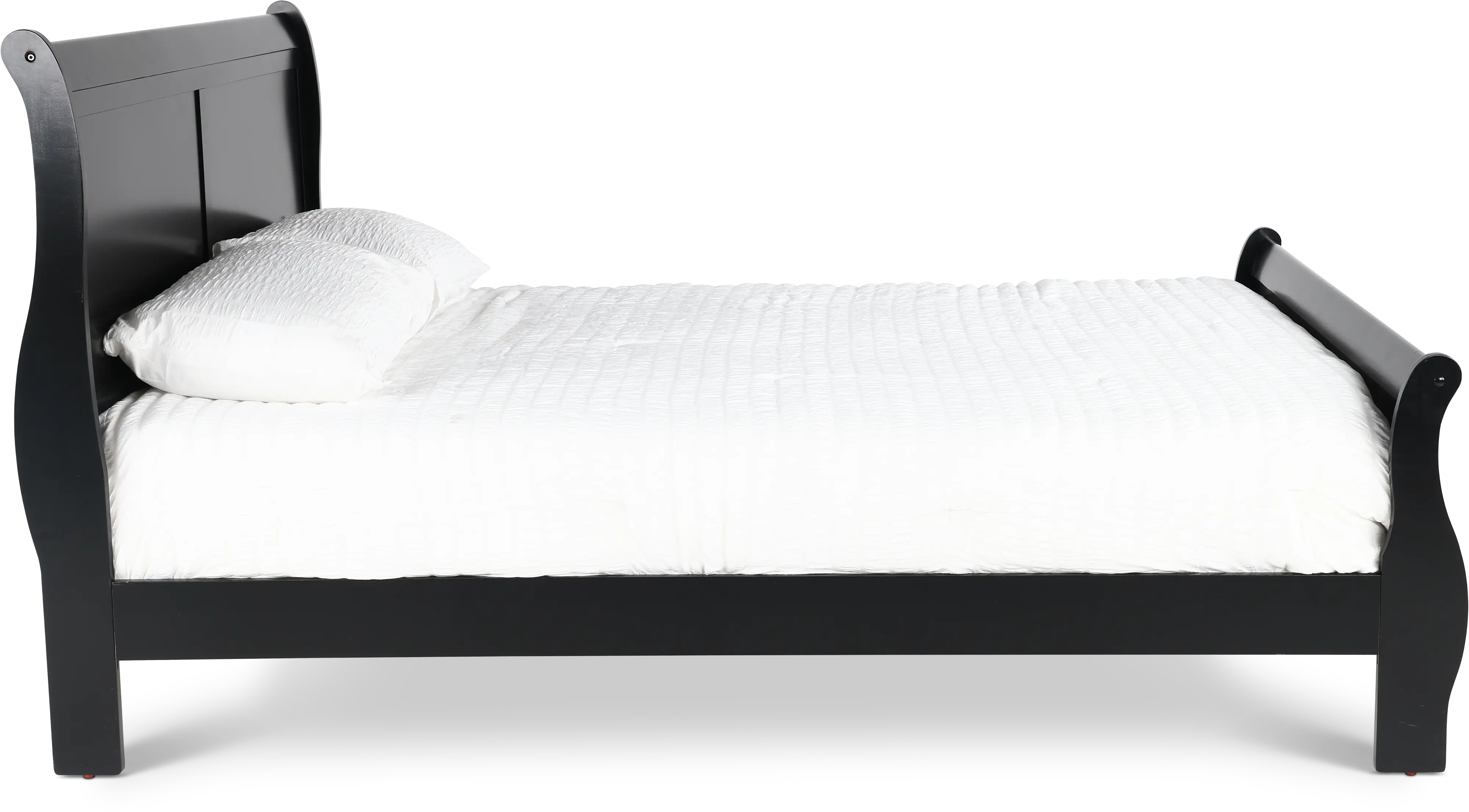 Louis Black Full Sleigh Bed-6