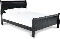 Louis Black Queen Sleigh Bed