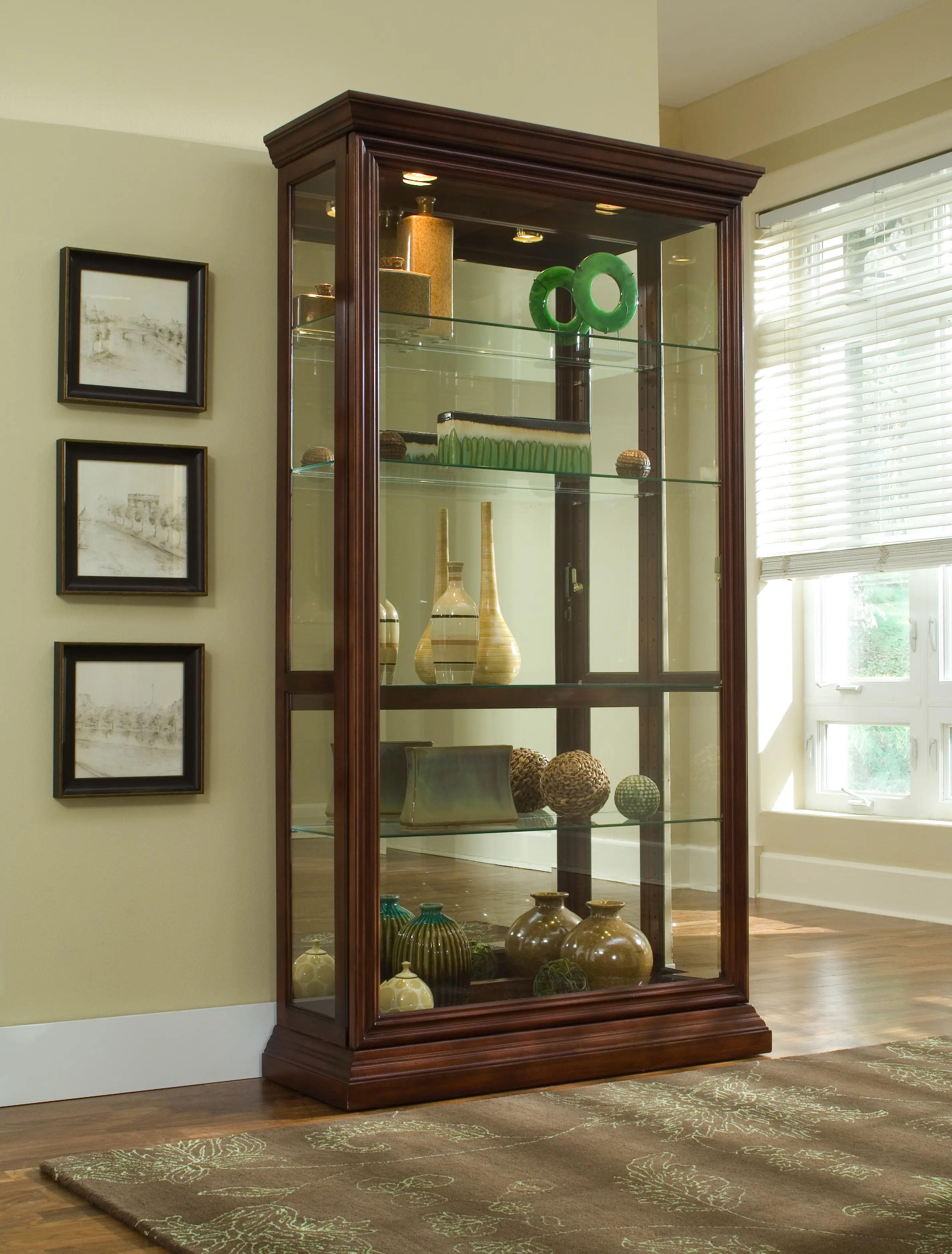Eden Cherry Brown Curio Cabinet-2