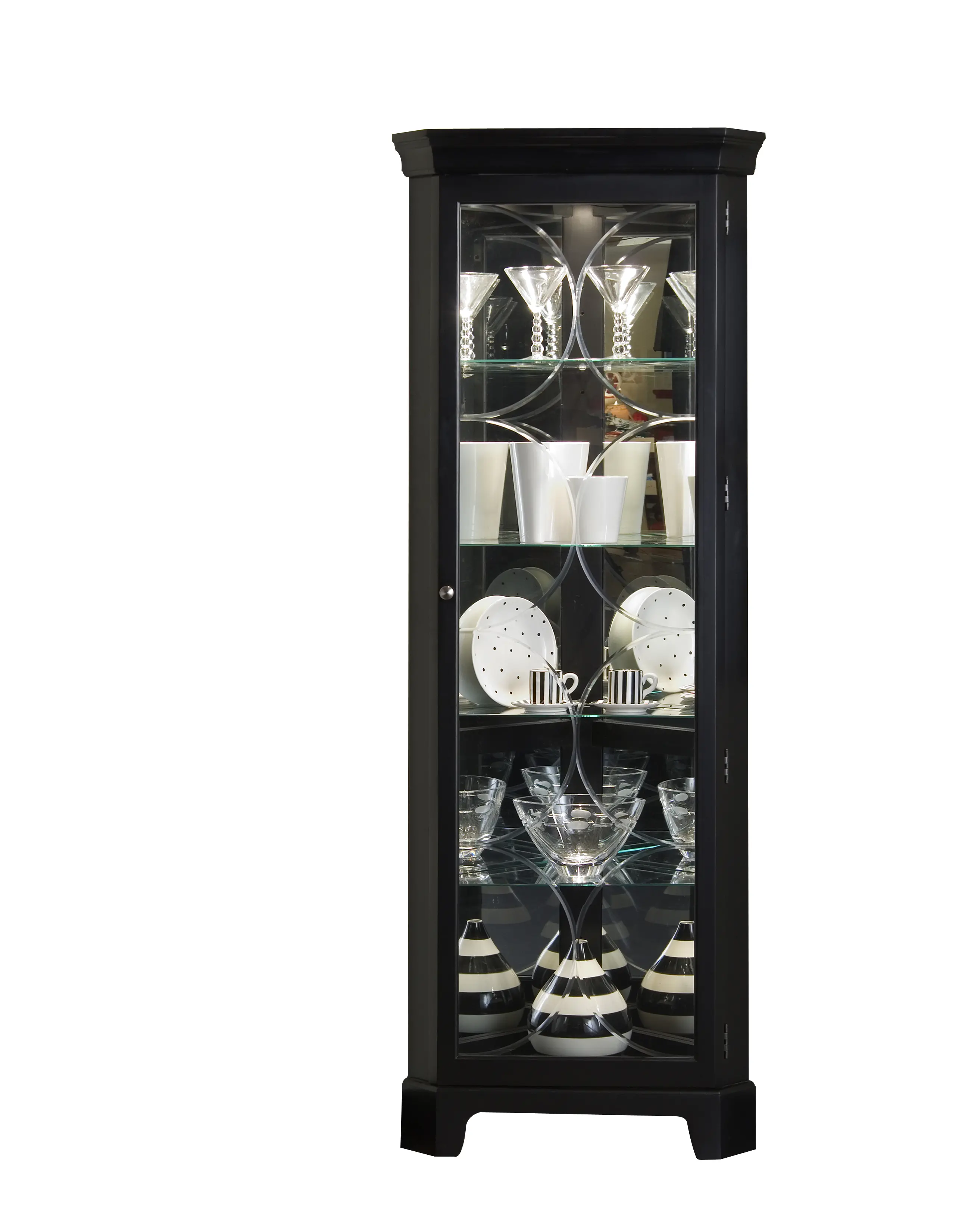 Oxford Black Corner Curio Cabinet-1
