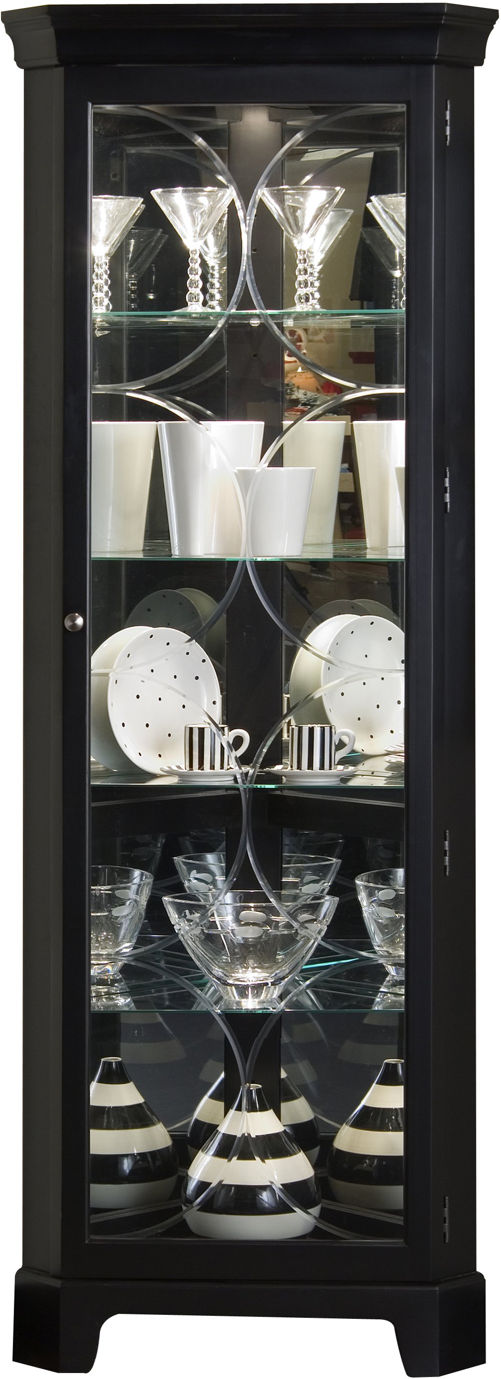 Oxford Black Corner Curio Cabinet