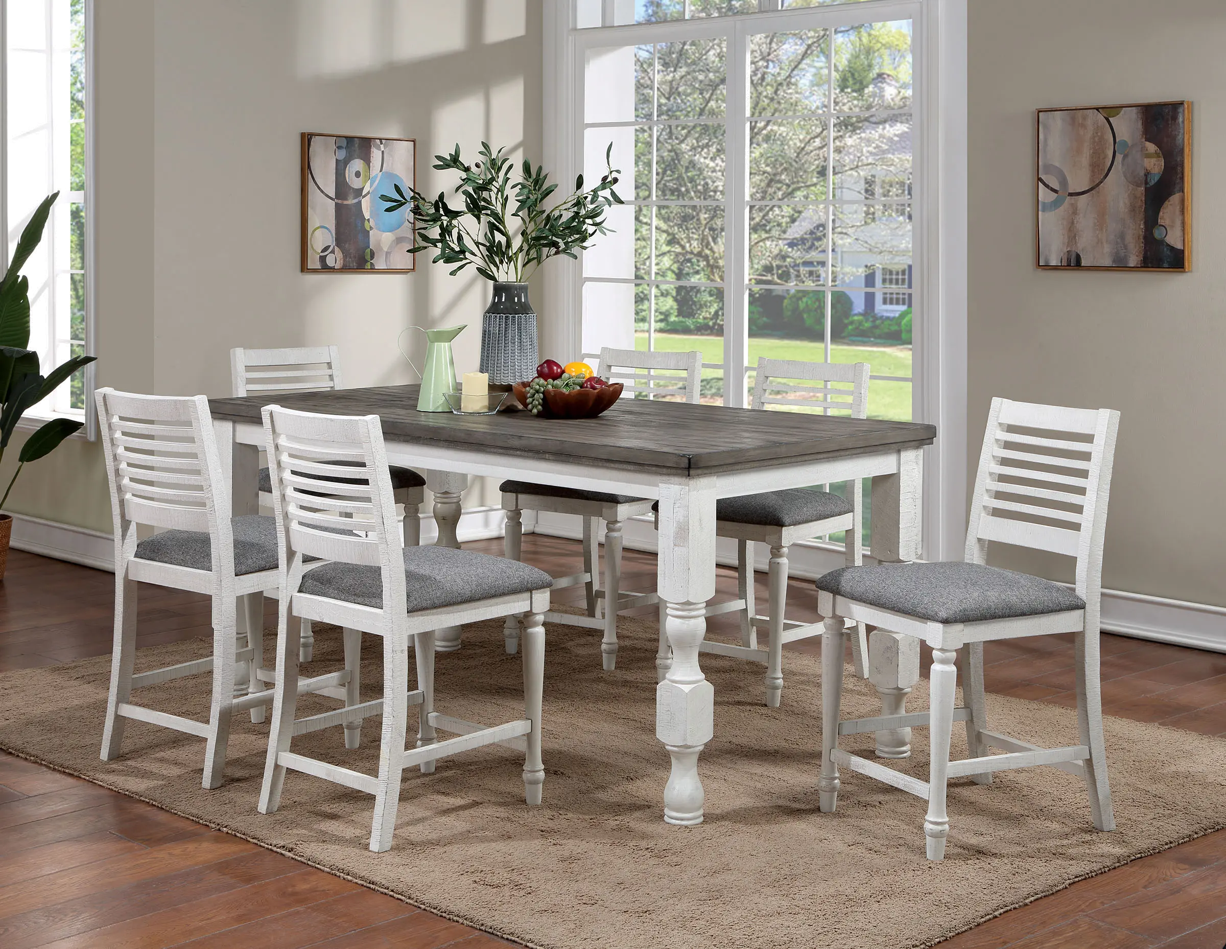 Clabria White Counter Height Stool-11