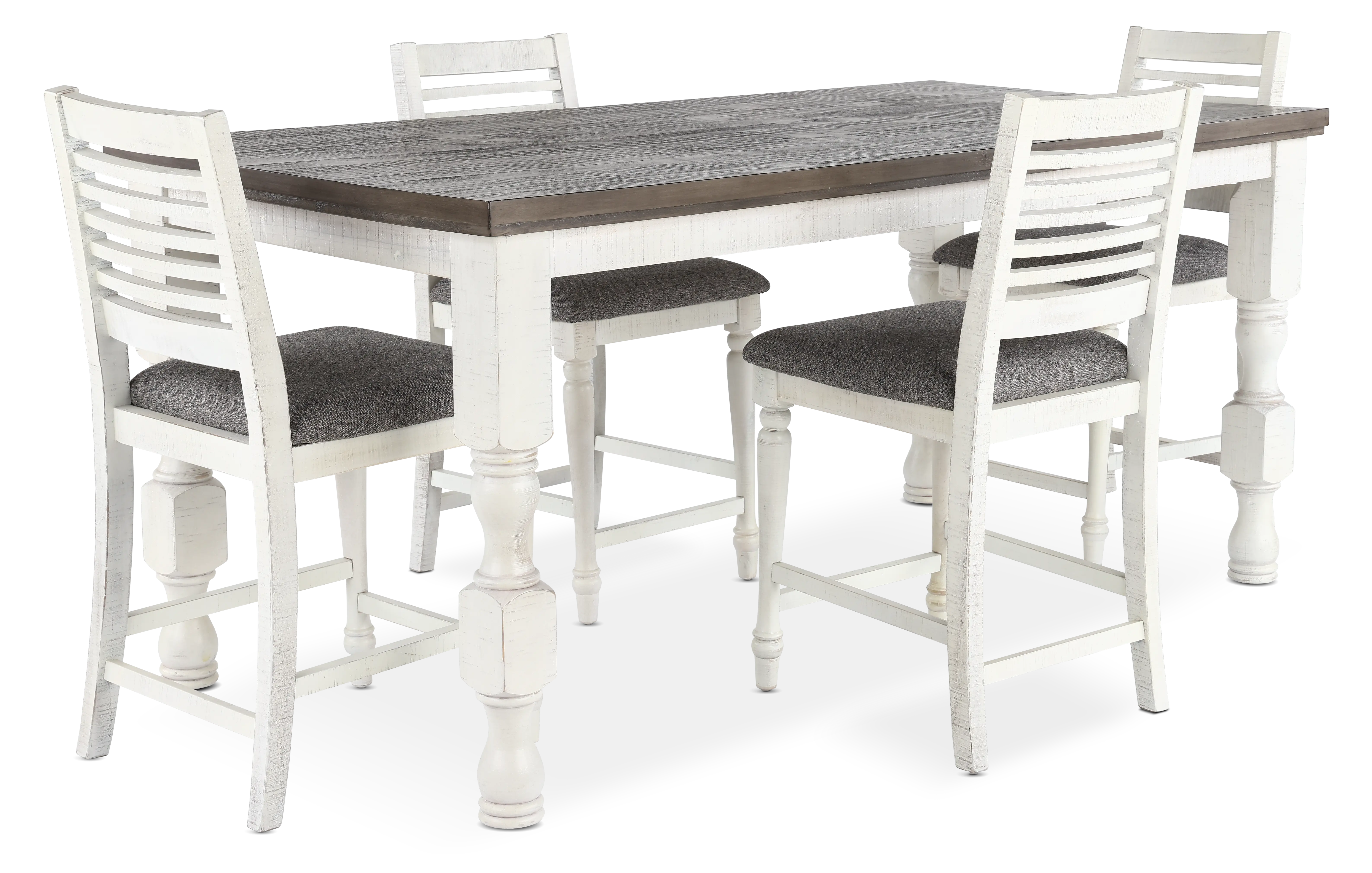 Clabria White and Gray 5 Piece Counter Height Dining Set-1