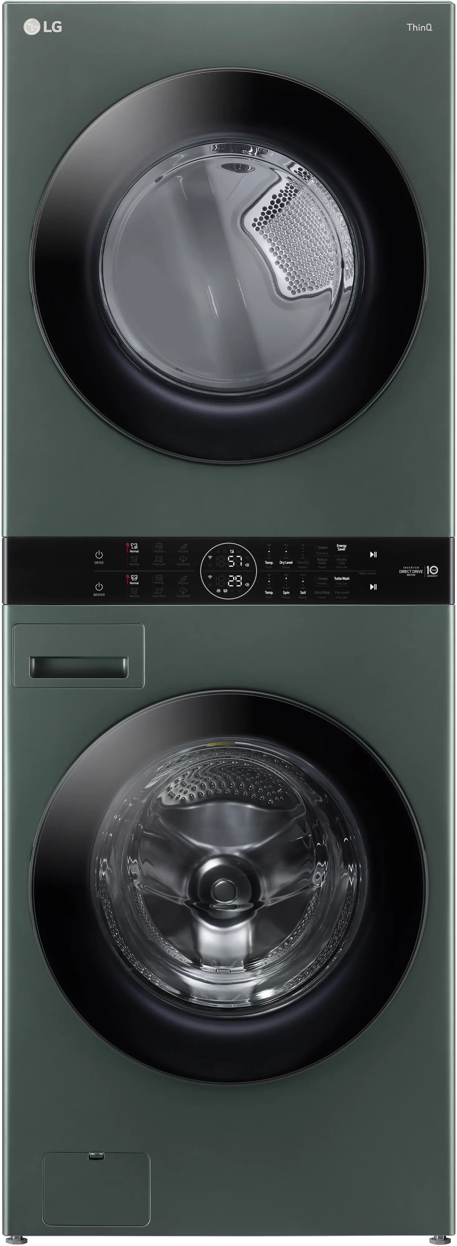 WKEX200HGA LG WashTower Electric Washer and Dryer Set - Nature Green-1