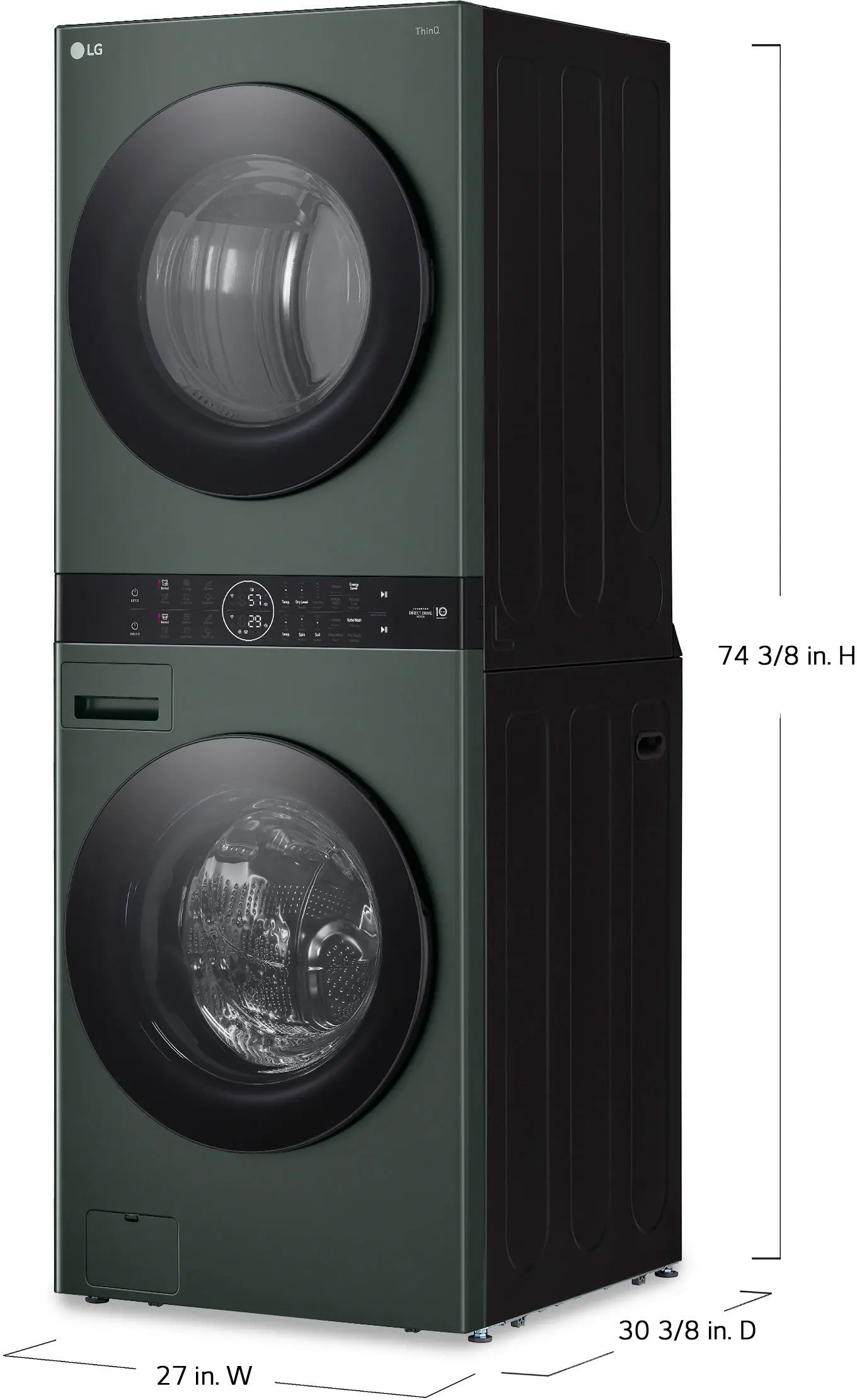 WKEX200HGA LG WashTower Electric Washer and Dryer Set - Nature Green-11