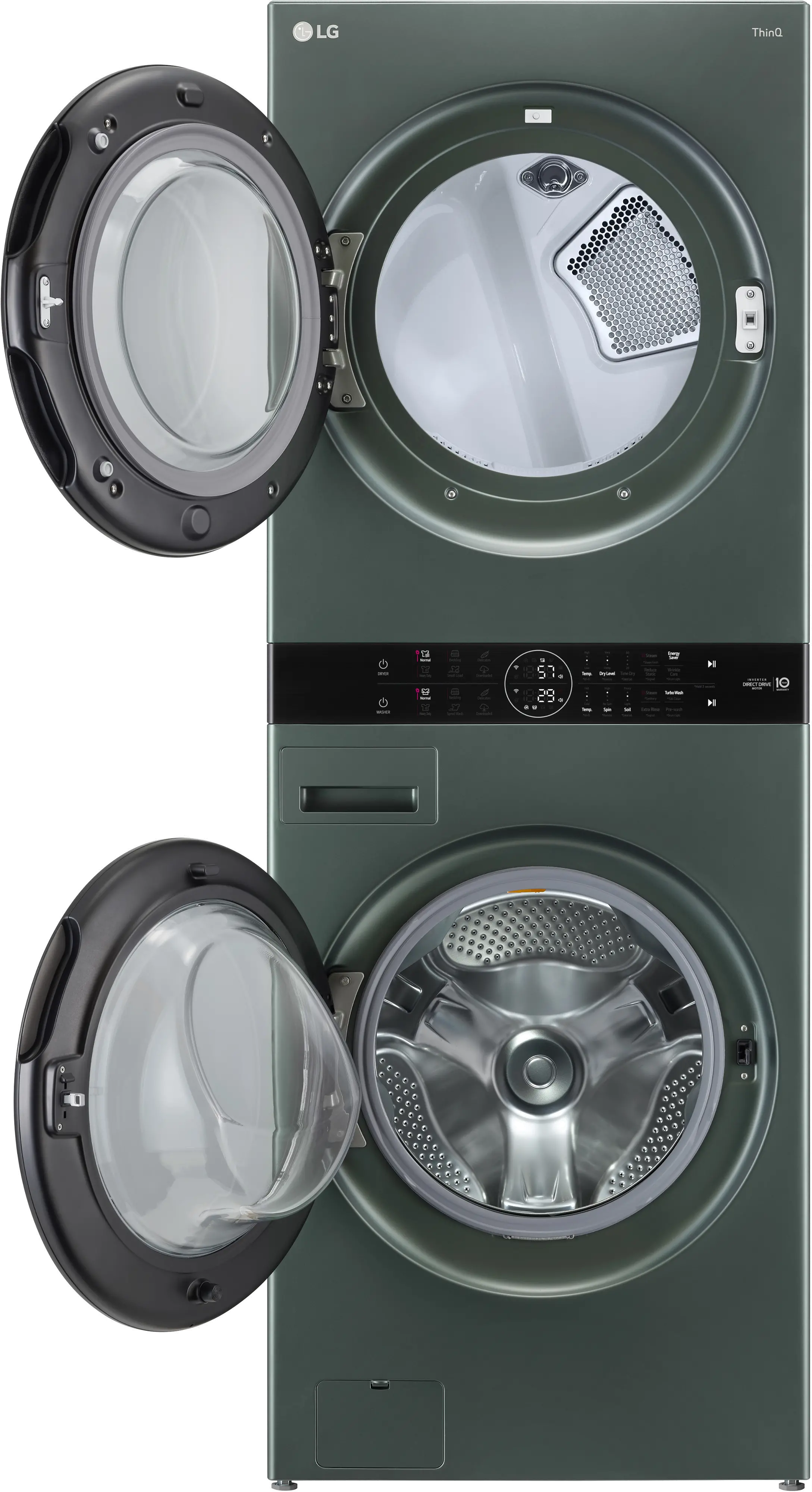 WKEX200HGA LG WashTower Electric Washer and Dryer Set - Nature Green-3