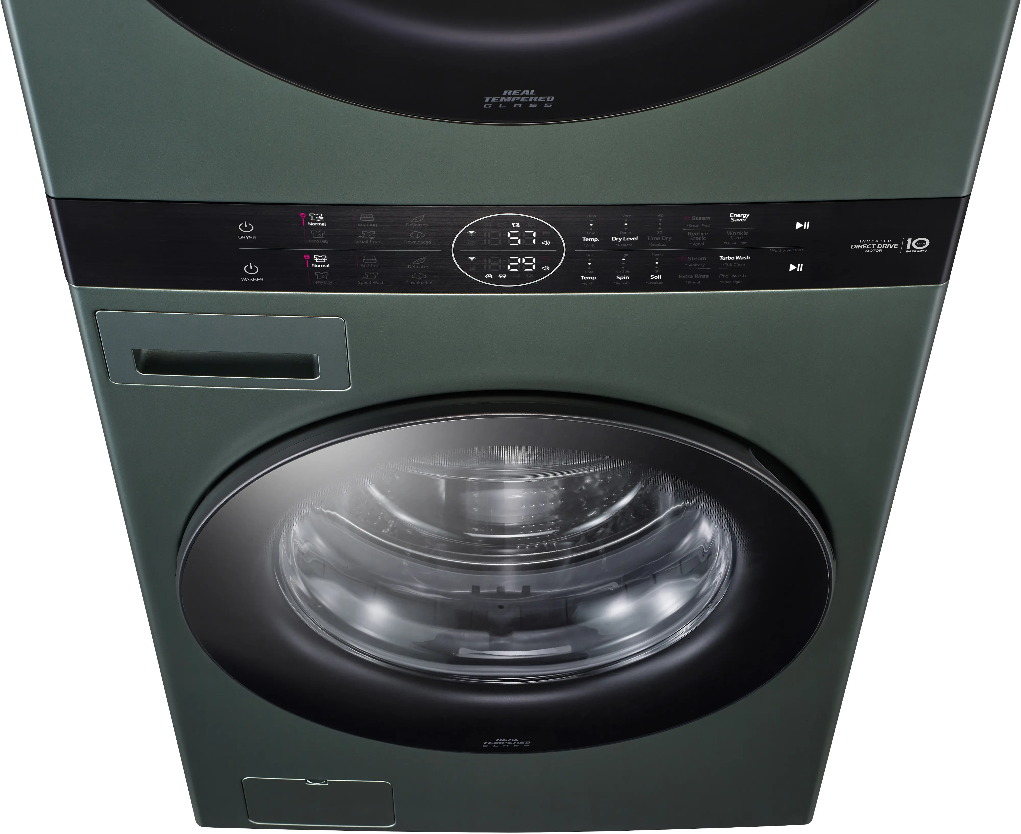 WKEX200HGA LG WashTower Electric Washer and Dryer Set - Nature Green-7