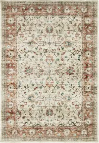 Sumter 5 x 7 Rust and Ivory Washable Rug