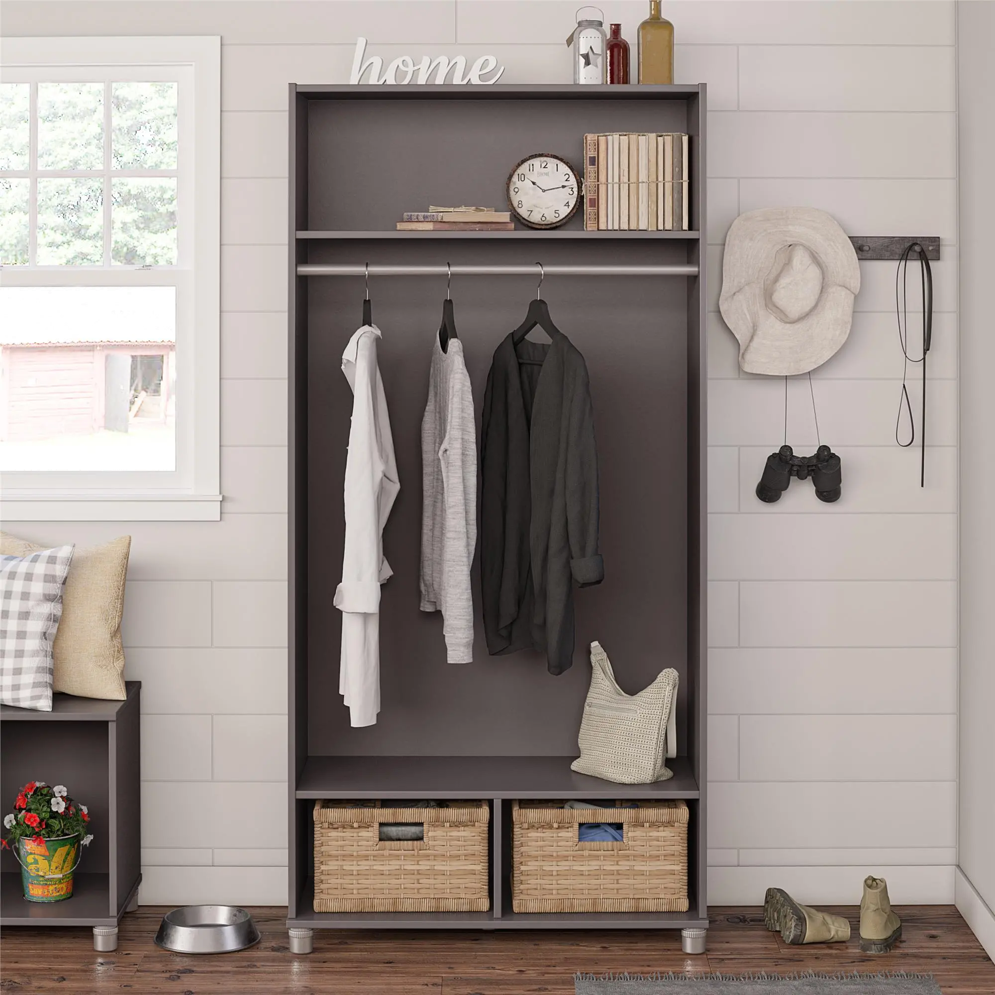 Camberly Graphite Gray 36  Mudroom Storage Cabinet-2