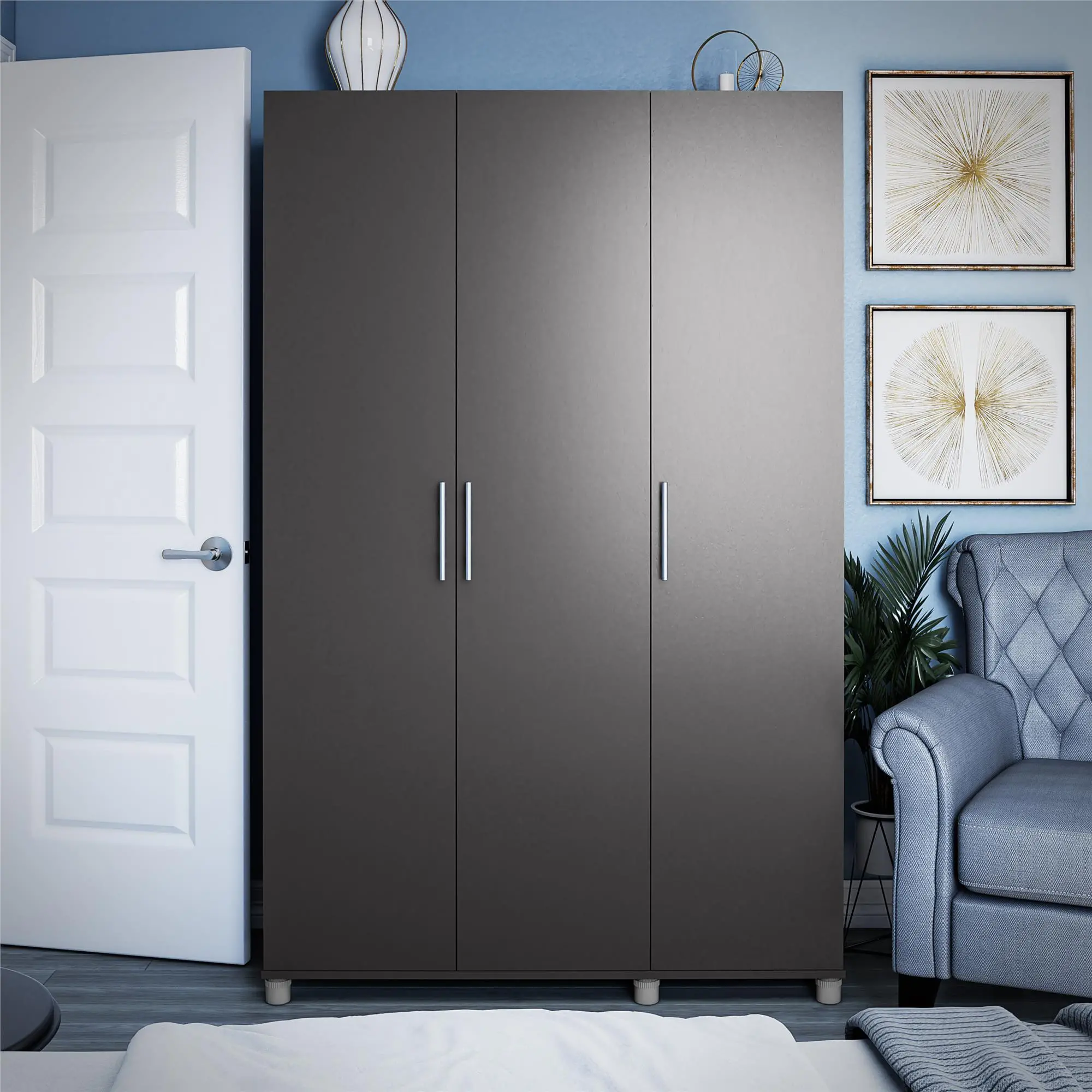 Camberly Graphite Gray 3 Door Wardrobe-2