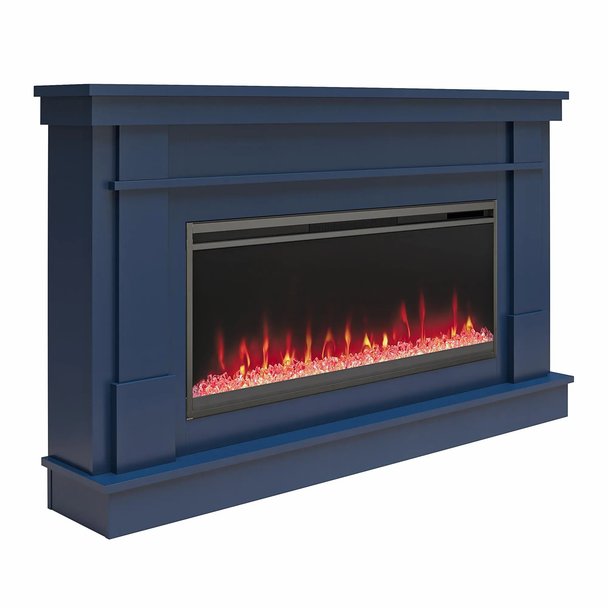 Waverly  Blue Mantel with Electric Fireplace-4