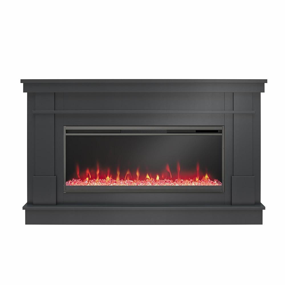 Waverly Black Mantel with Electric Fireplace
