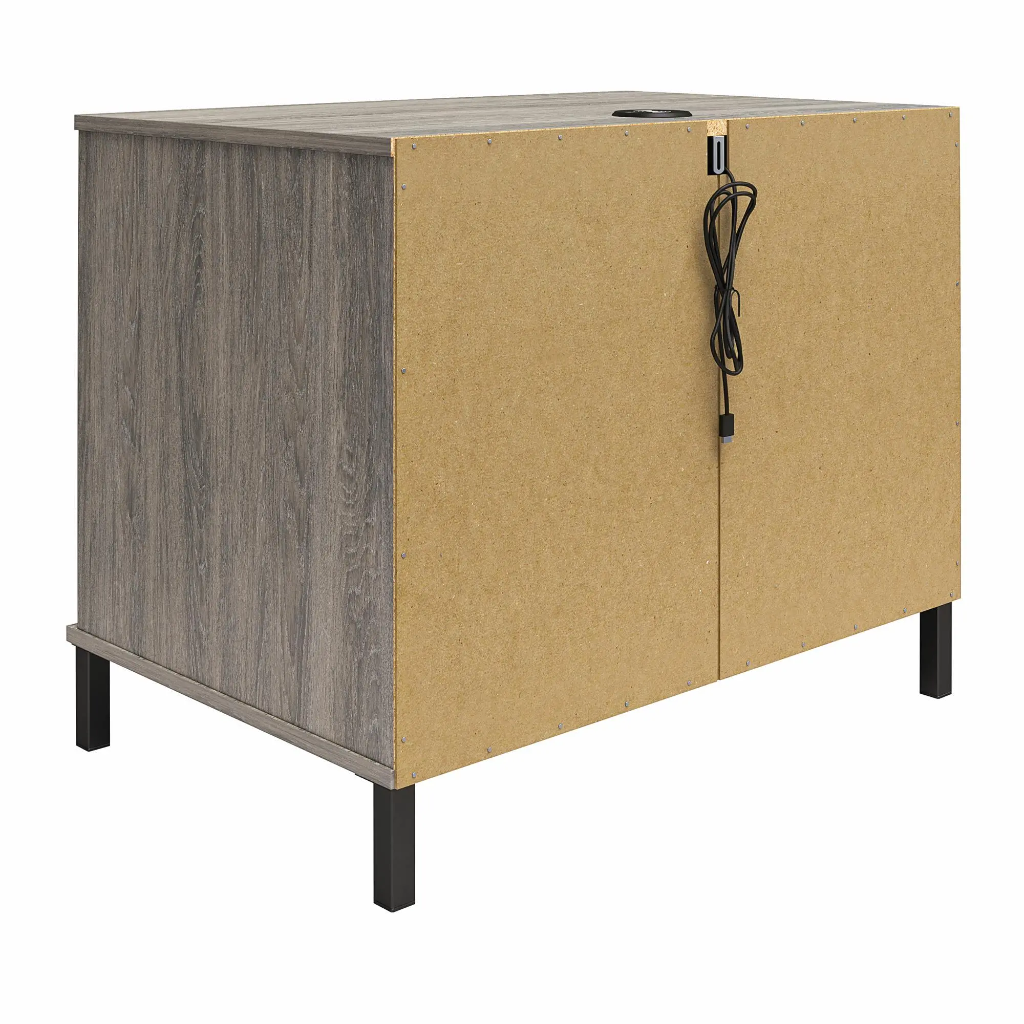 Kalissa Gray Oak Nightstand with Wireless Charger-5