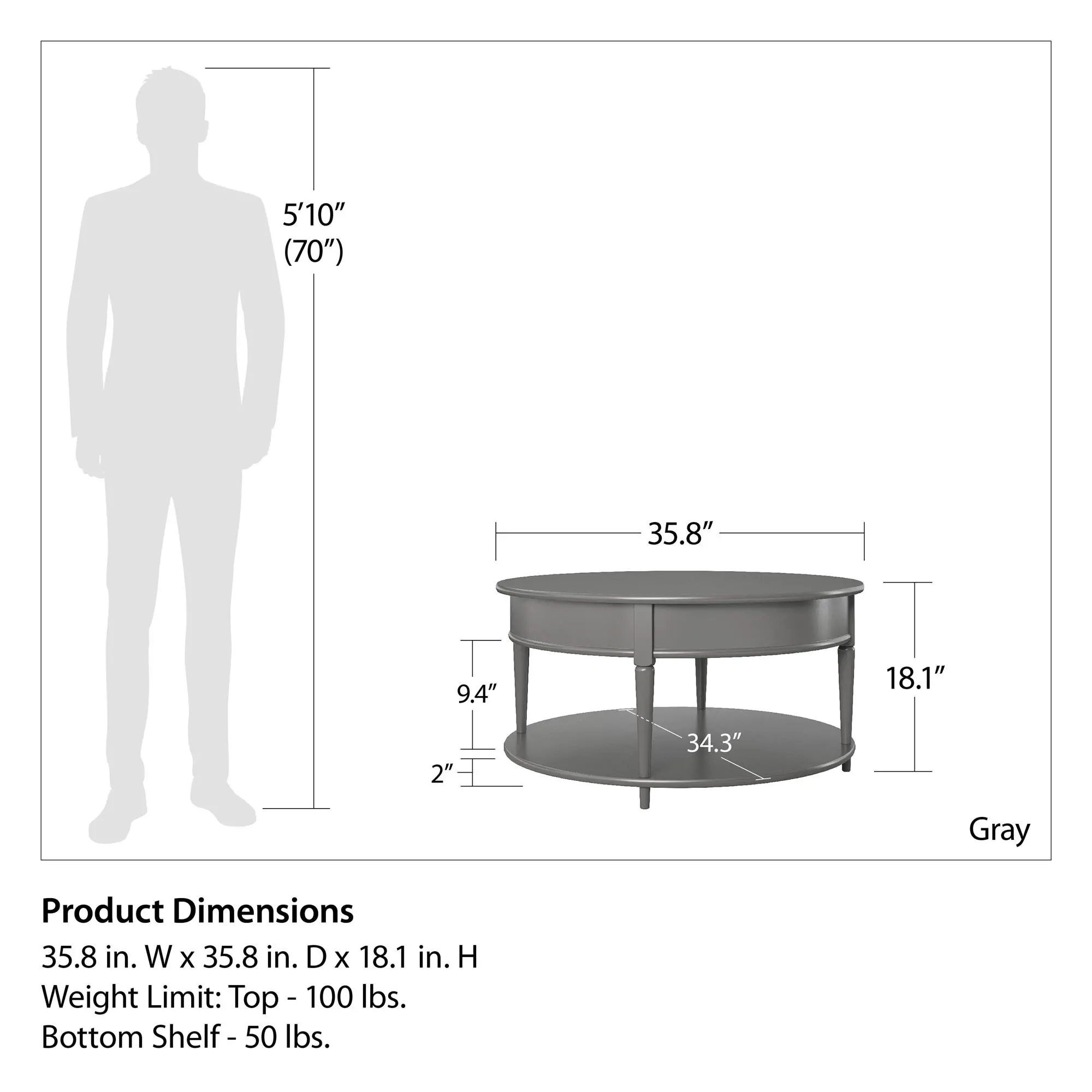Aurora Gray Coffee Table-3