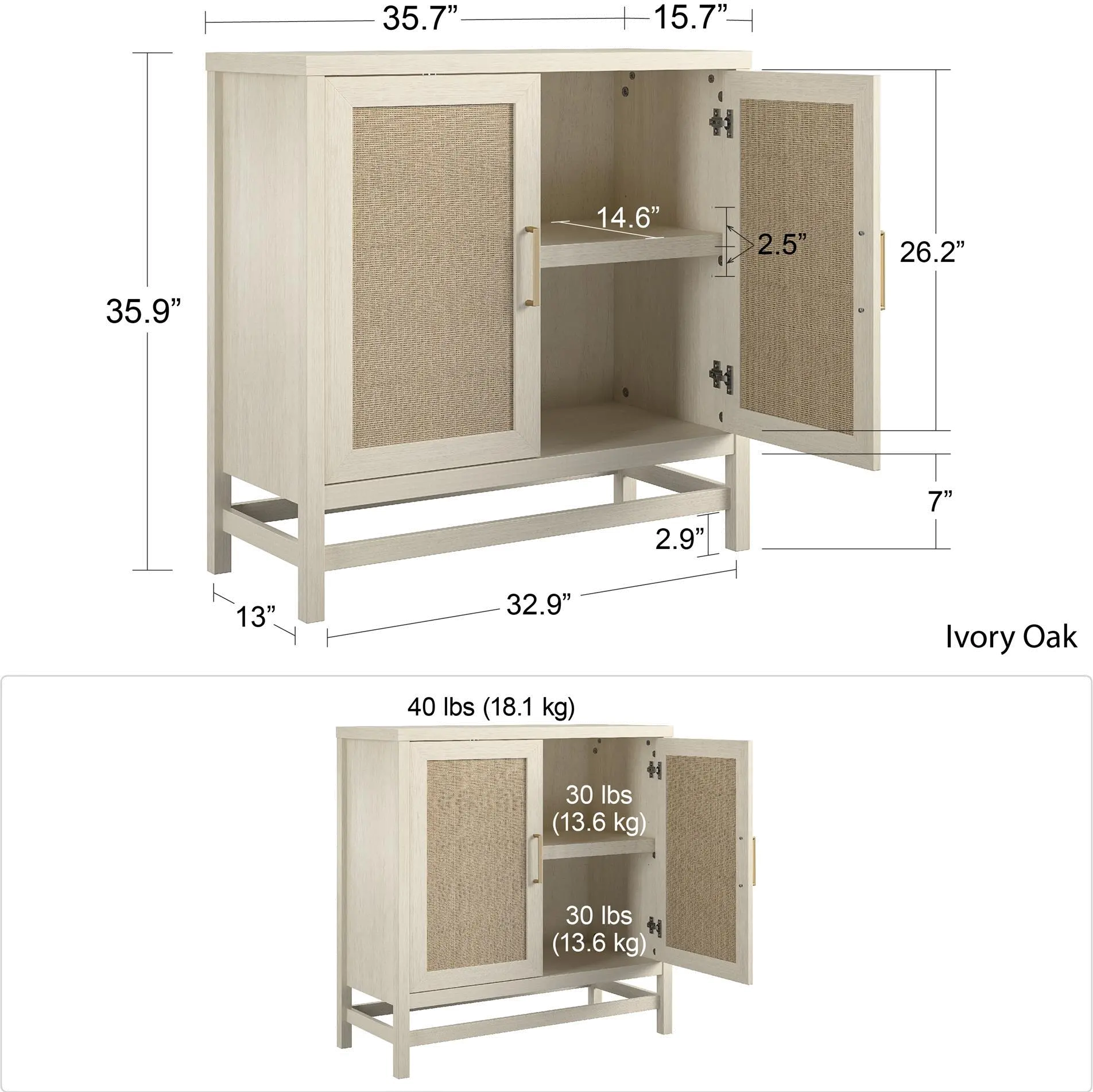 Lennon Brown Two Door Storage Cabinet-1