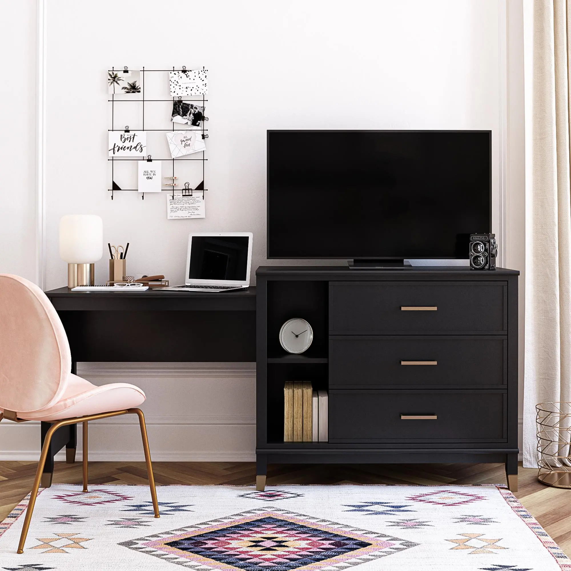 Westerleigh Black 3 in 1 Media Dresser-2