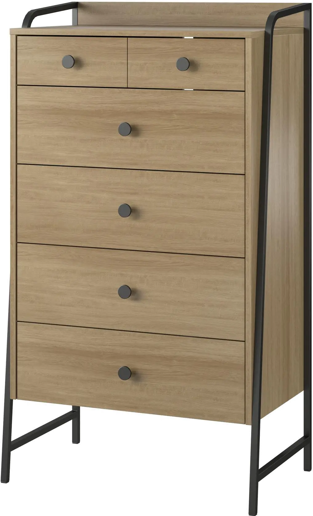 Bushwick Natural 5 Drawer Chest of Drawers-1
