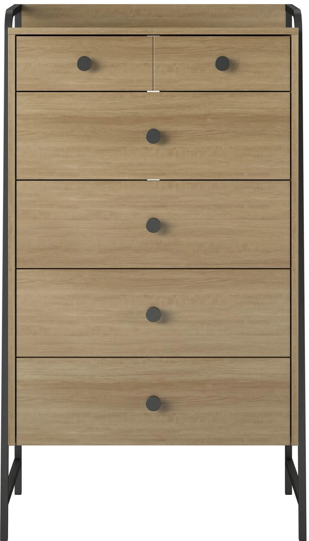 Bushwick Natural 5 Drawer Chest of Drawers-3