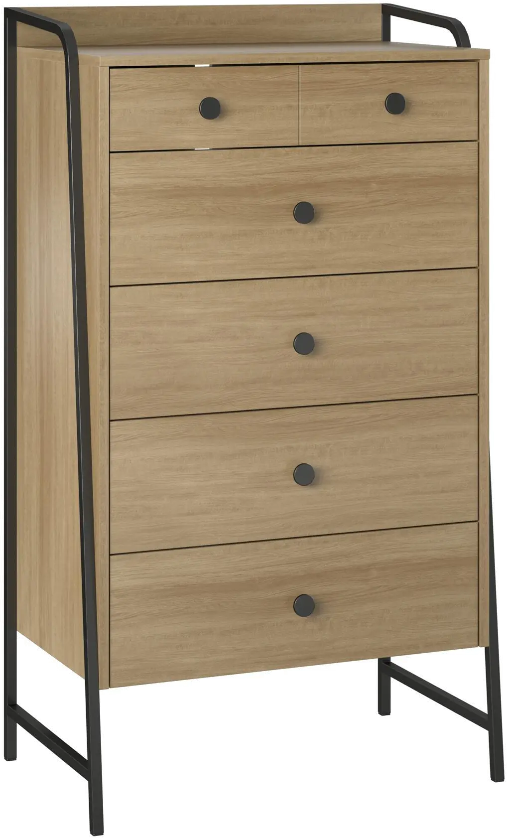 Bushwick Natural 5 Drawer Chest of Drawers-4