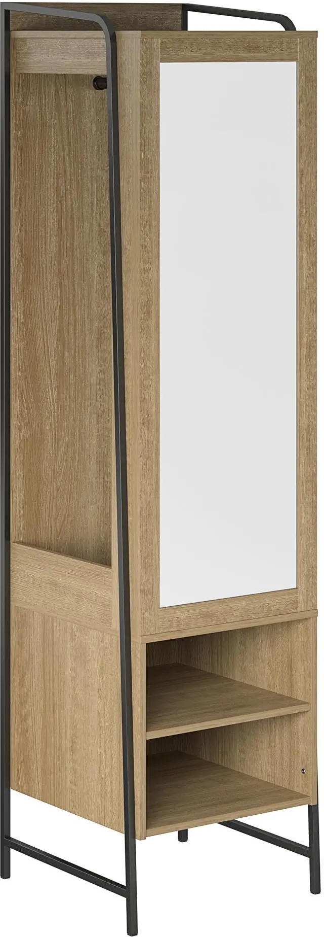 Bushwick Natural Wardrobe with Mirror-3