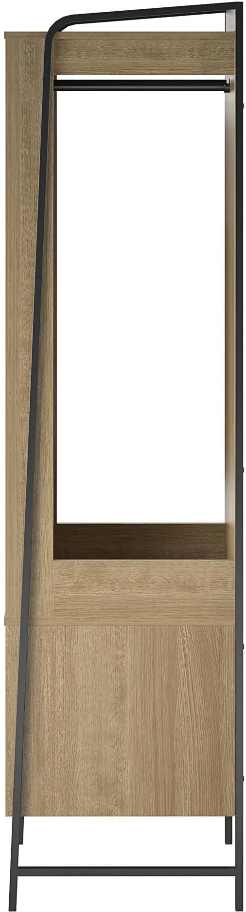 Bushwick Natural Wardrobe with Mirror-4
