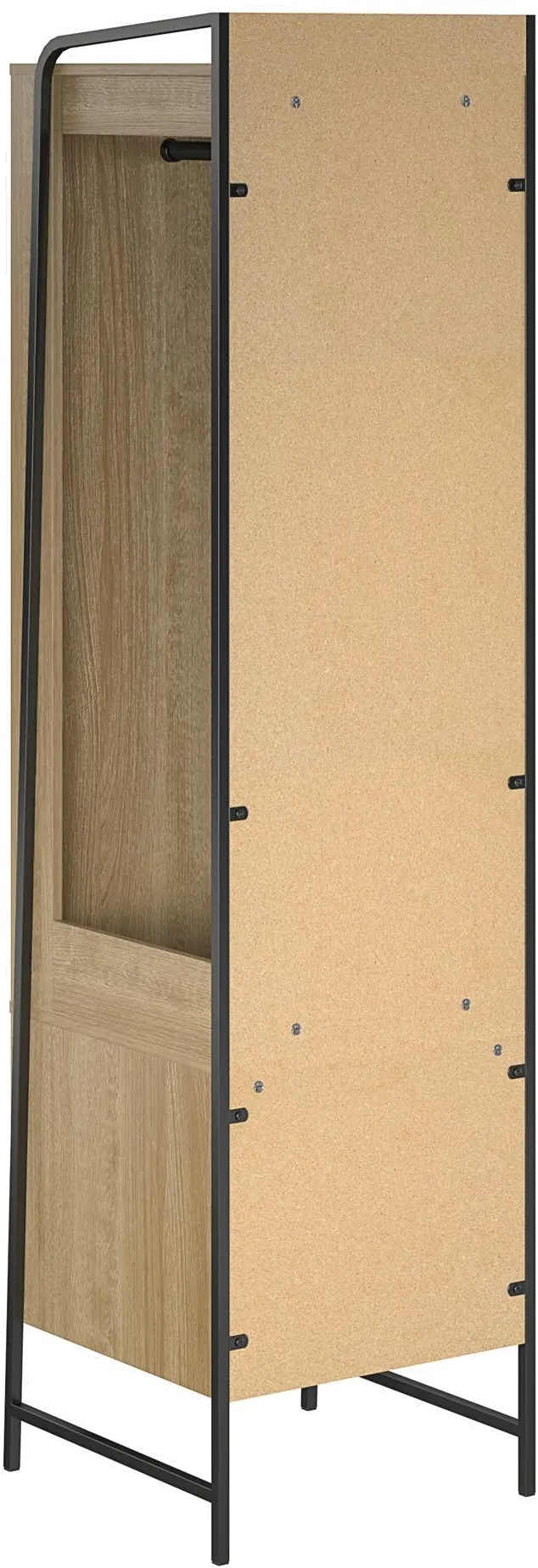 Bushwick Natural Wardrobe with Mirror-5