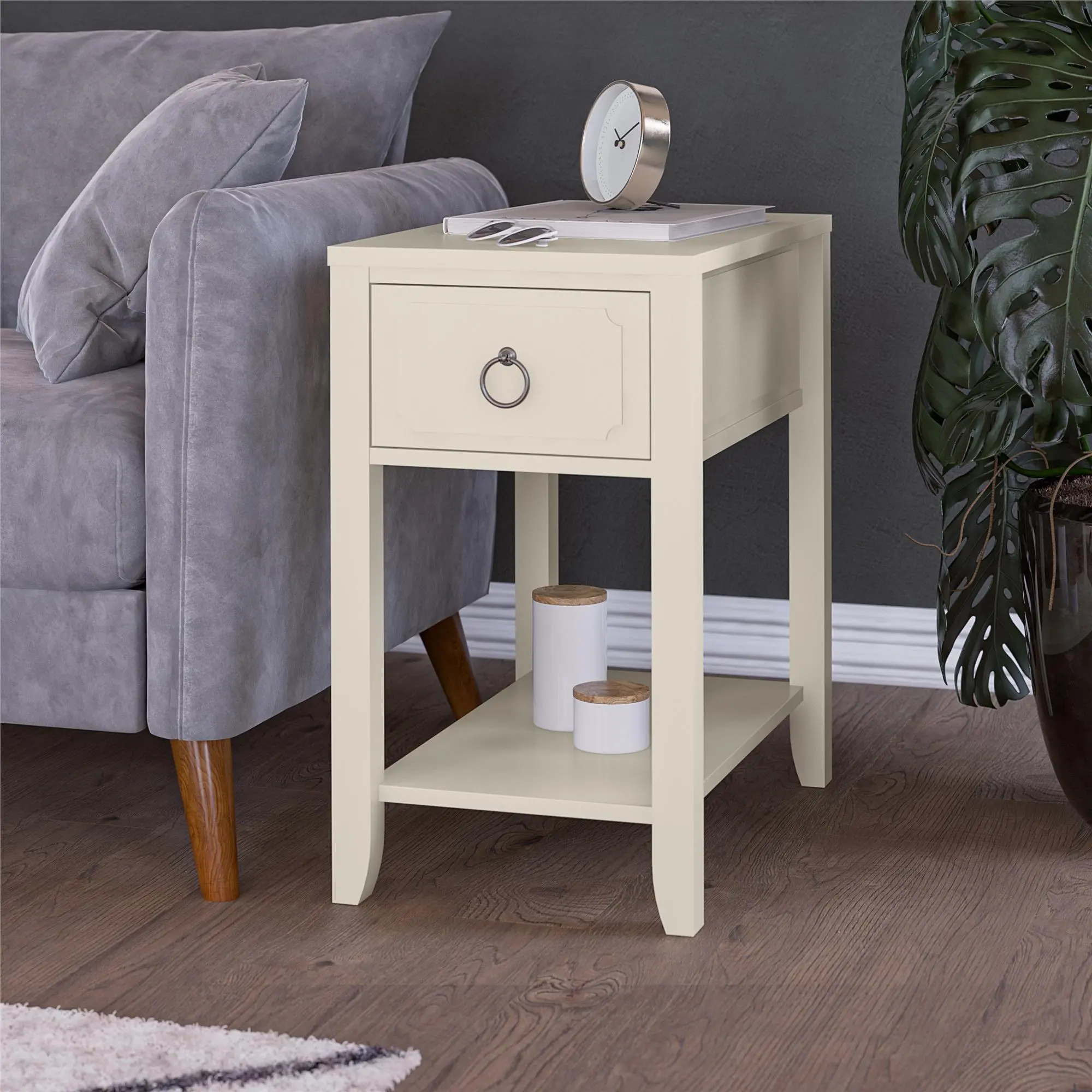 Majesty White Narrow Side Table-2