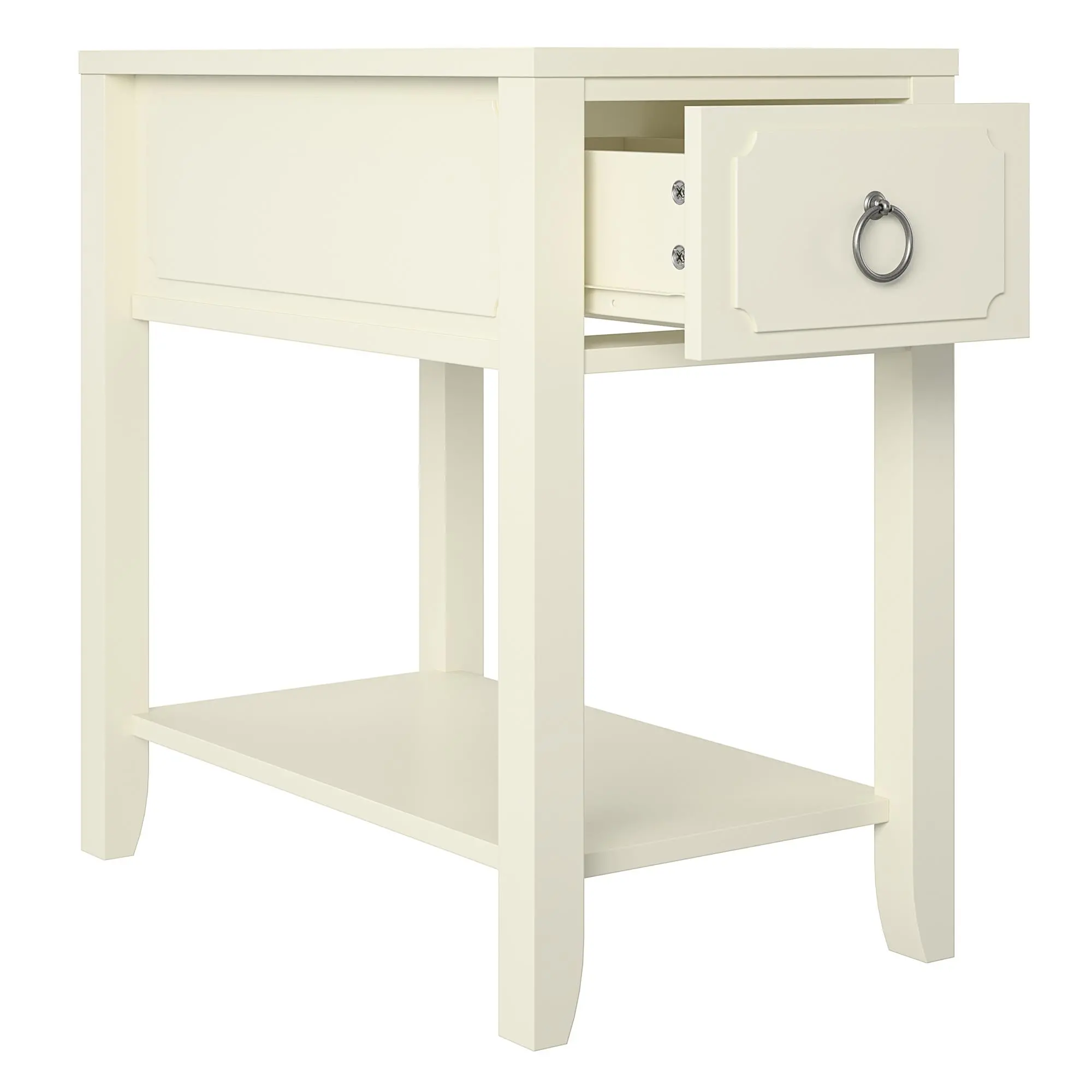 Majesty White Narrow Side Table-5