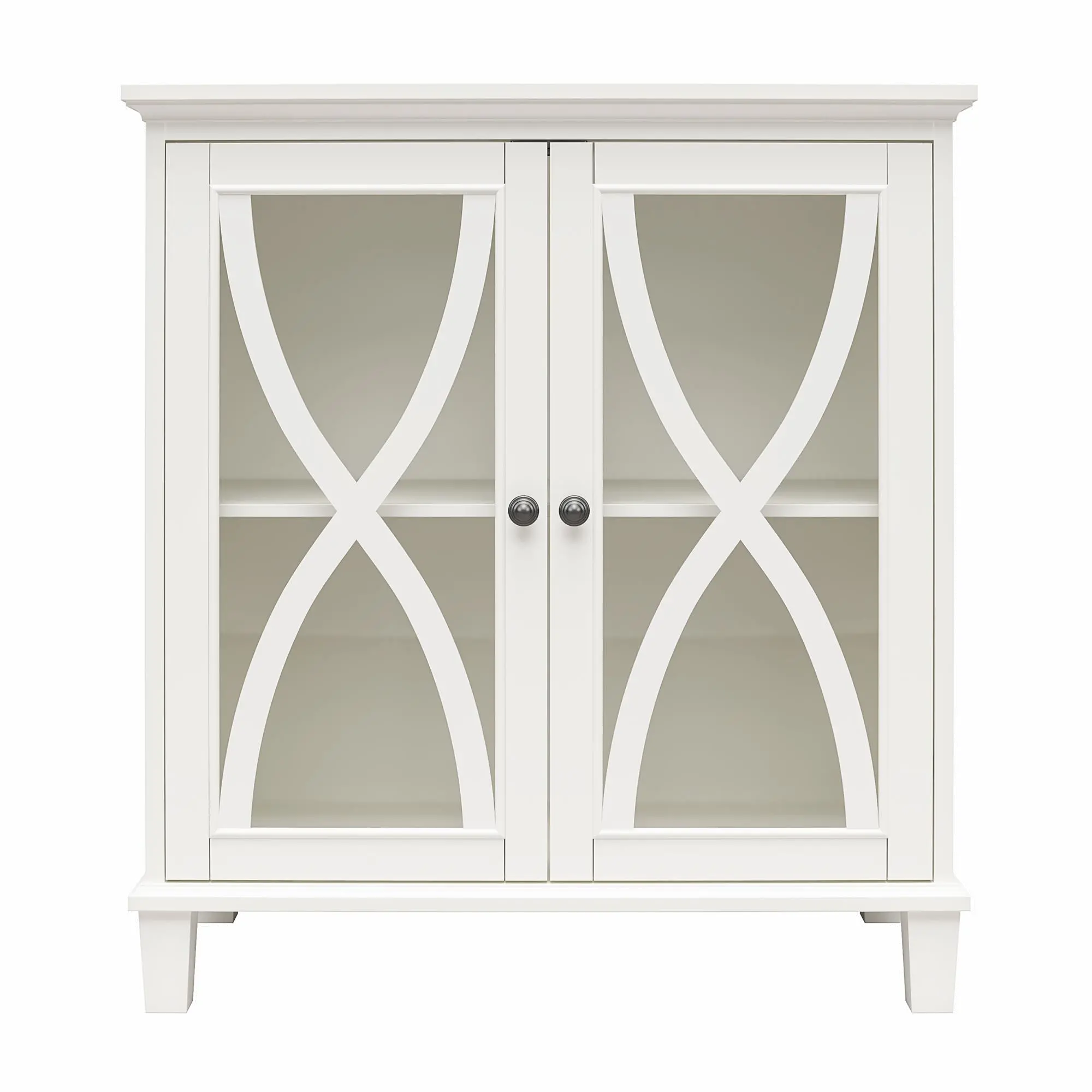 Celeste White Accent Cabinet with Glass Doors-3