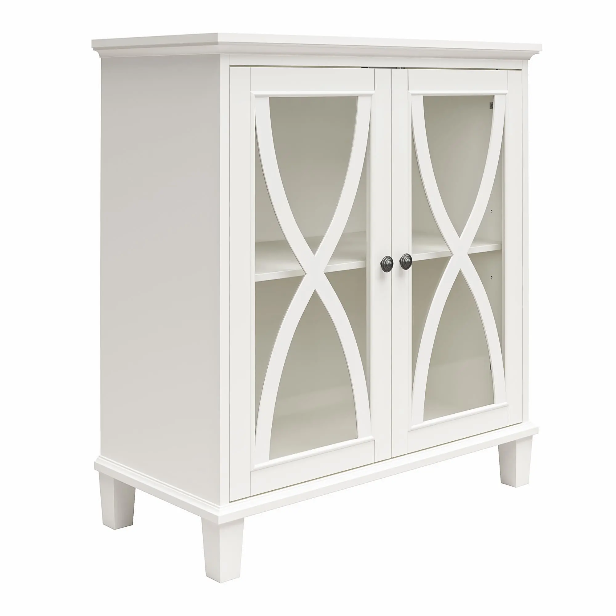 Celeste White Accent Cabinet with Glass Doors-4