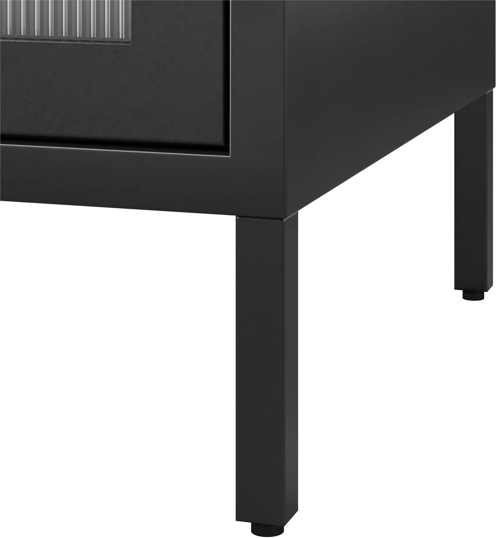 Ashbury Black 2 Door Storage Cabinet with Fluted Glass Doors-8