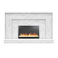 Liberty White and Gray Mantel Fireplace