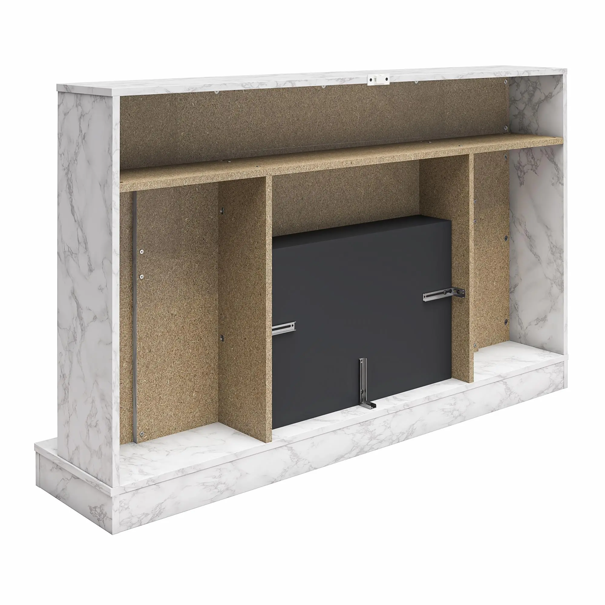 Liberty White and Gray Mantel Fireplace-7
