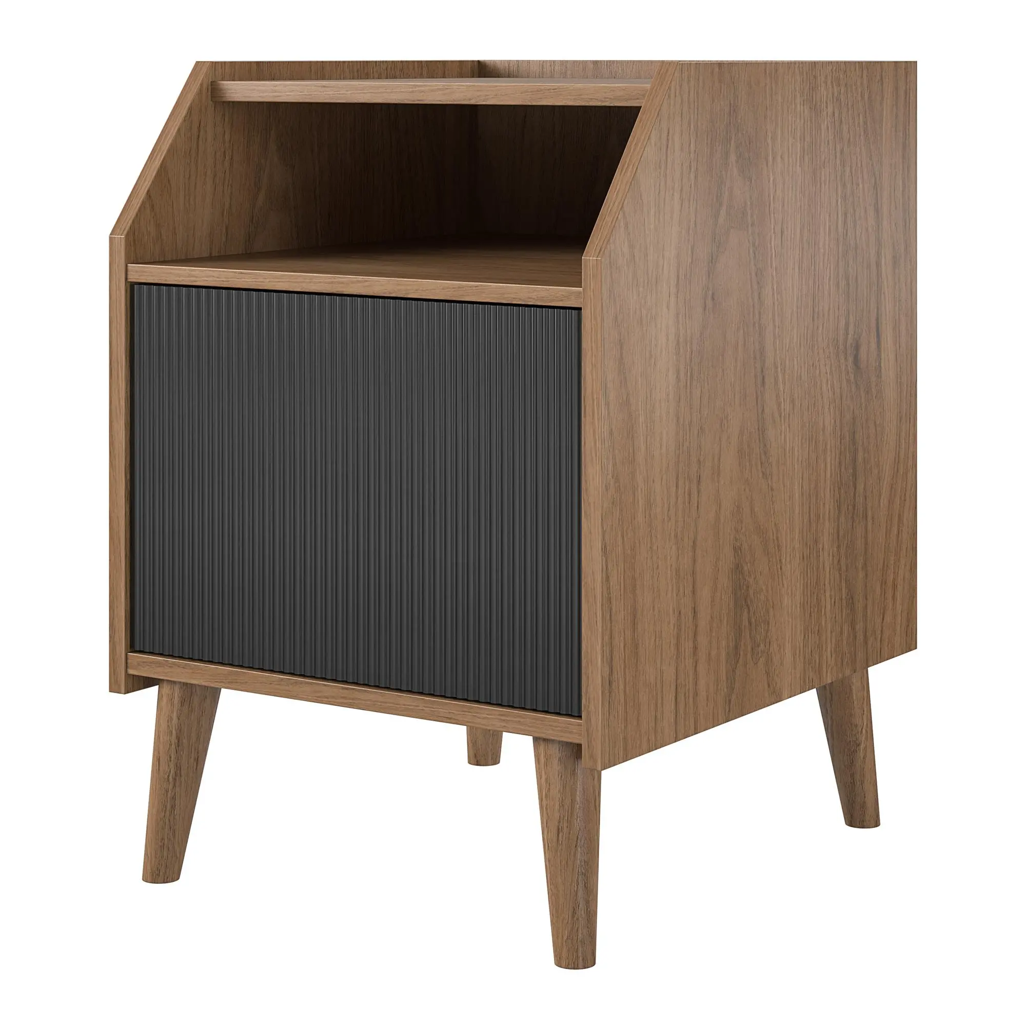 Magnolia Walnut and Black End Table-4