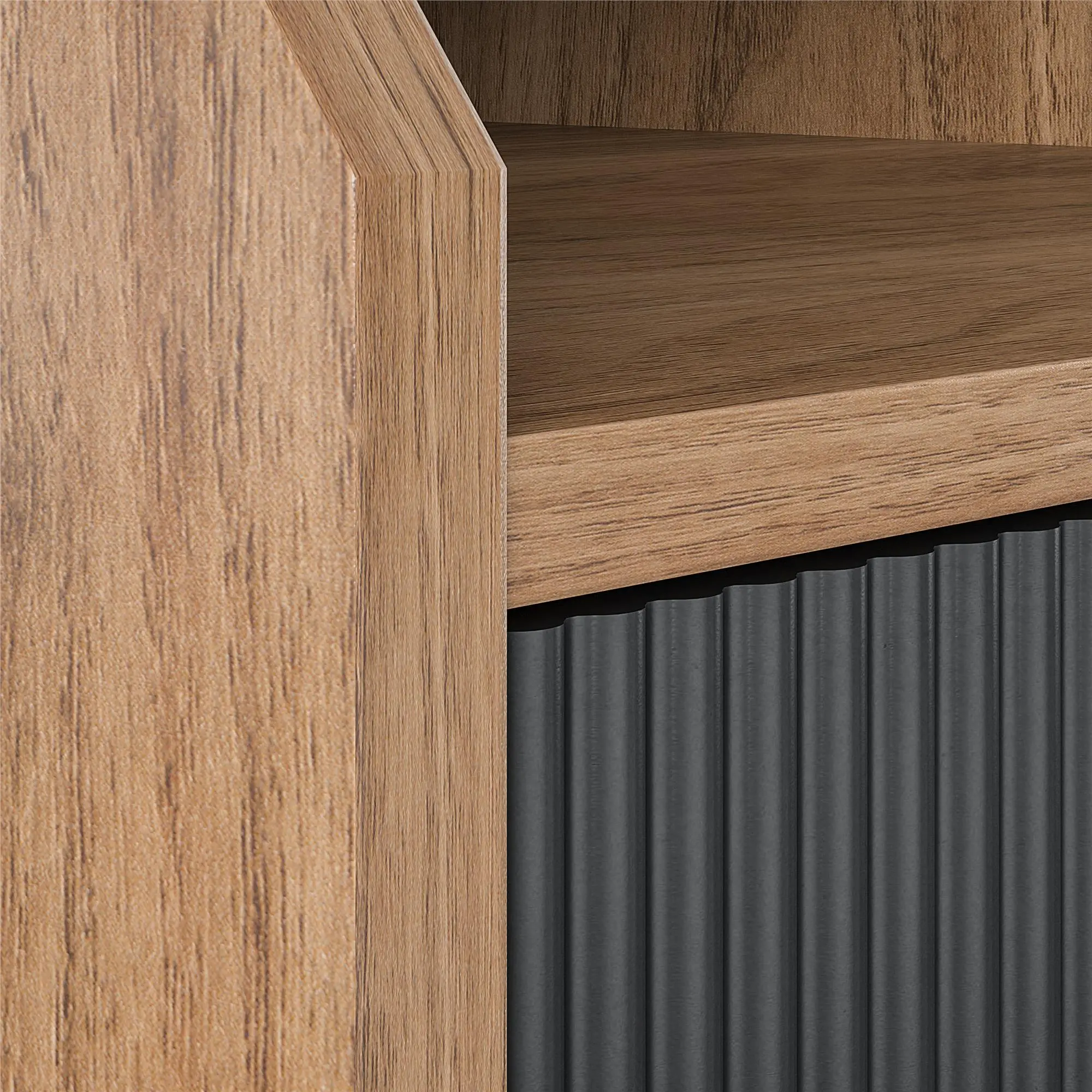 Magnolia Walnut and Black End Table-6