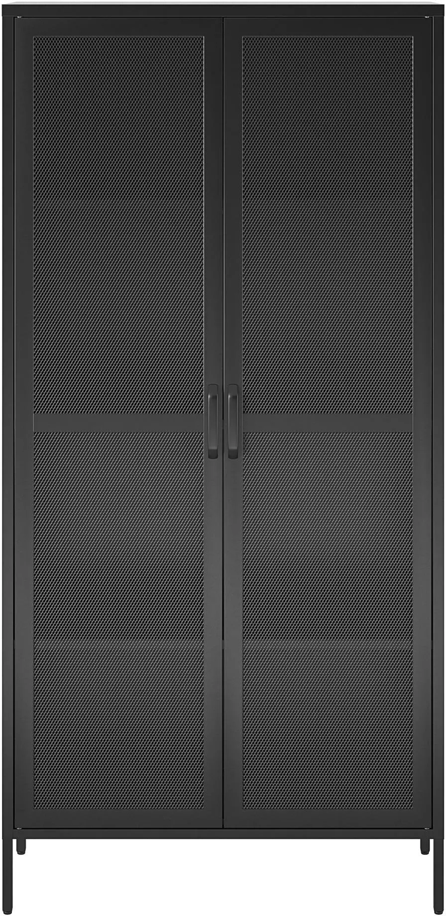 Sunset District Black Tall Metal Storage Cabinet-2