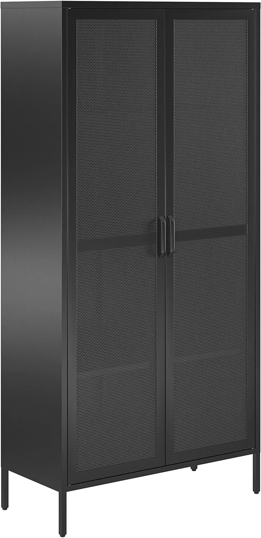 Sunset District Black Tall Metal Storage Cabinet-1