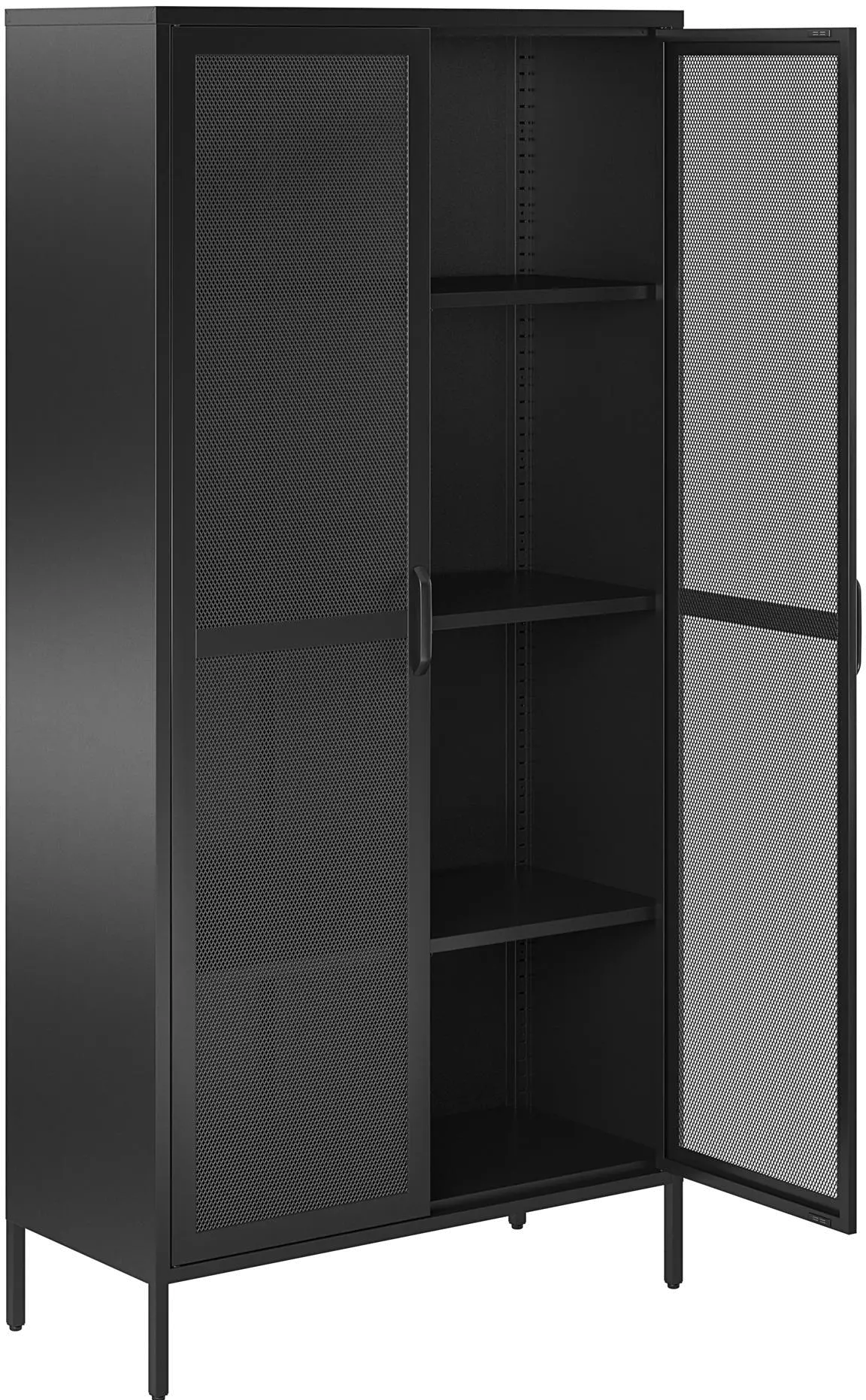 Sunset District Black Tall Metal Storage Cabinet-4
