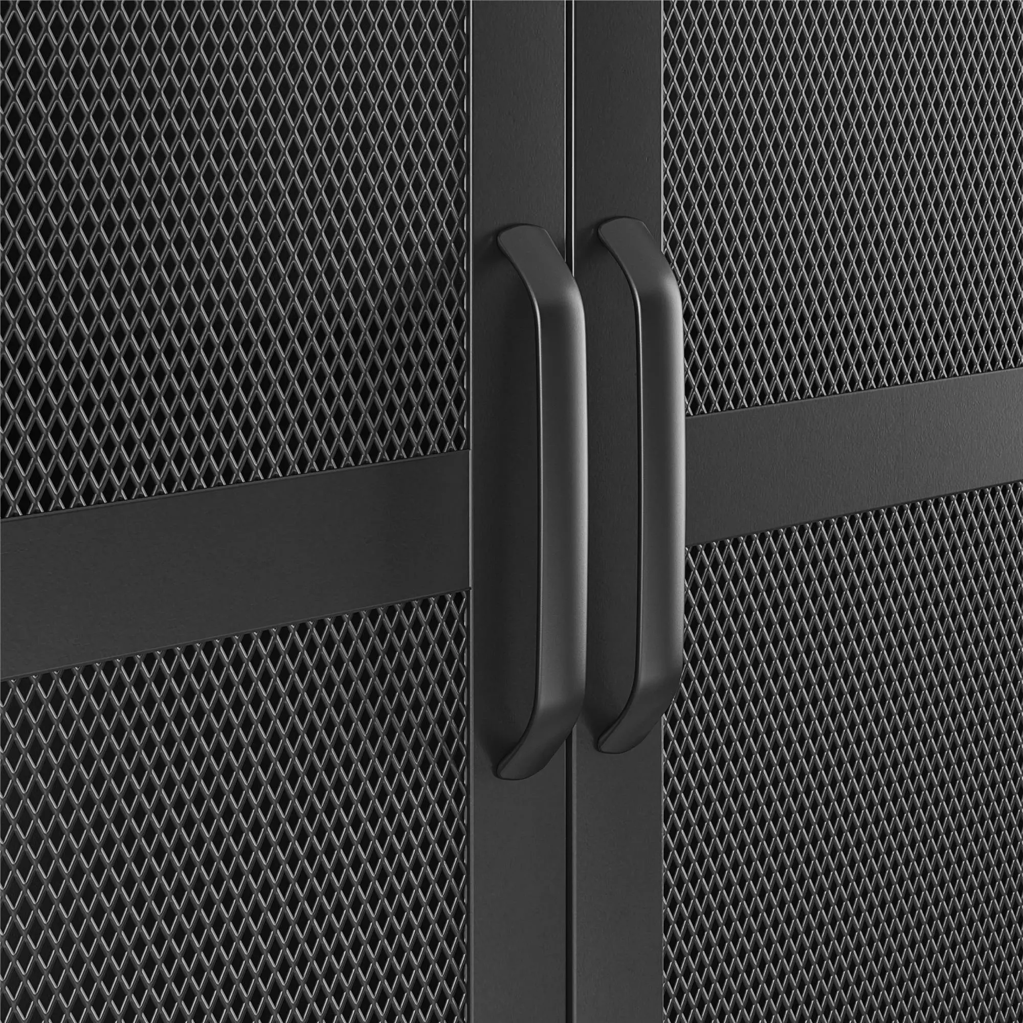 Sunset District Black Tall Metal Storage Cabinet-6