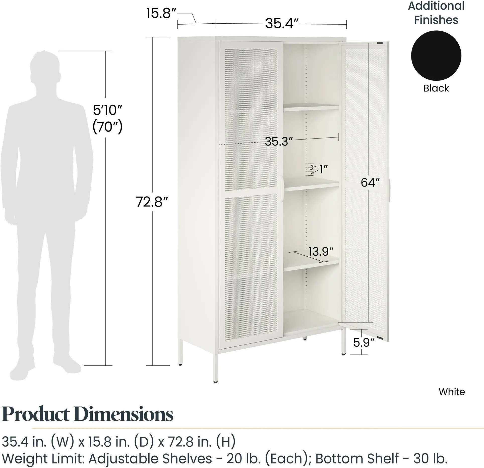 Sunset District Black Tall Metal Storage Cabinet-8